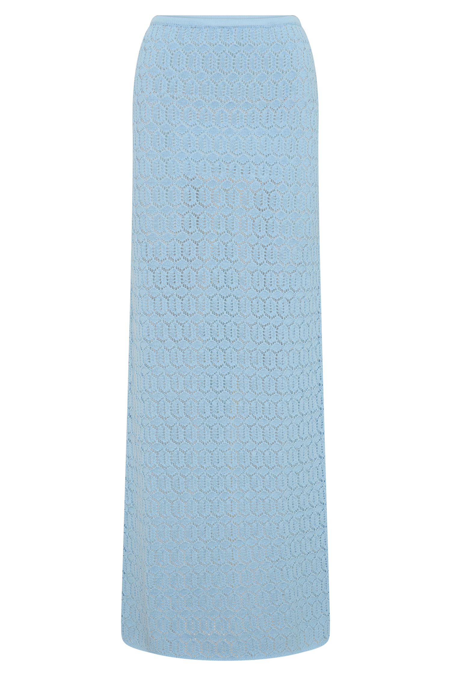 Courtney Crochet Knit Maxi Skirt - Pale Blue