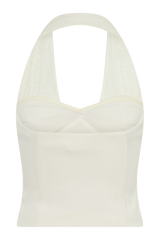 Cressida Crepe Halter Top - Ivory