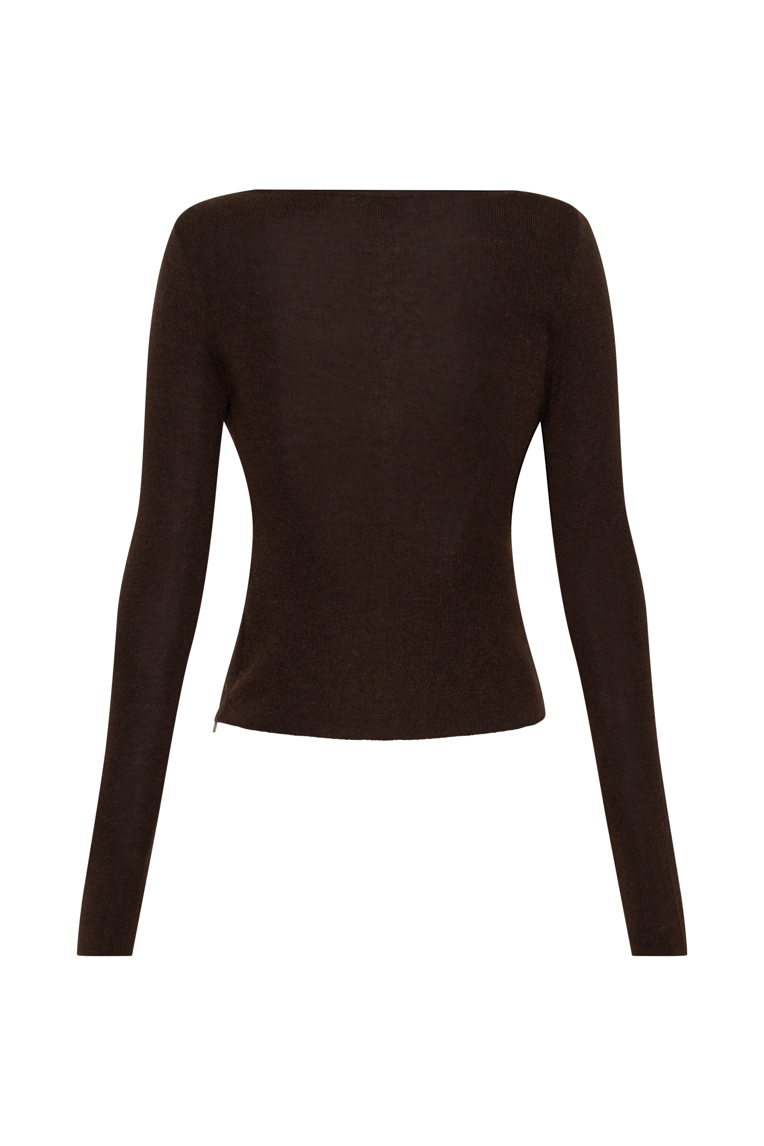 Culver Draped Twist Knit Top - Chocolate