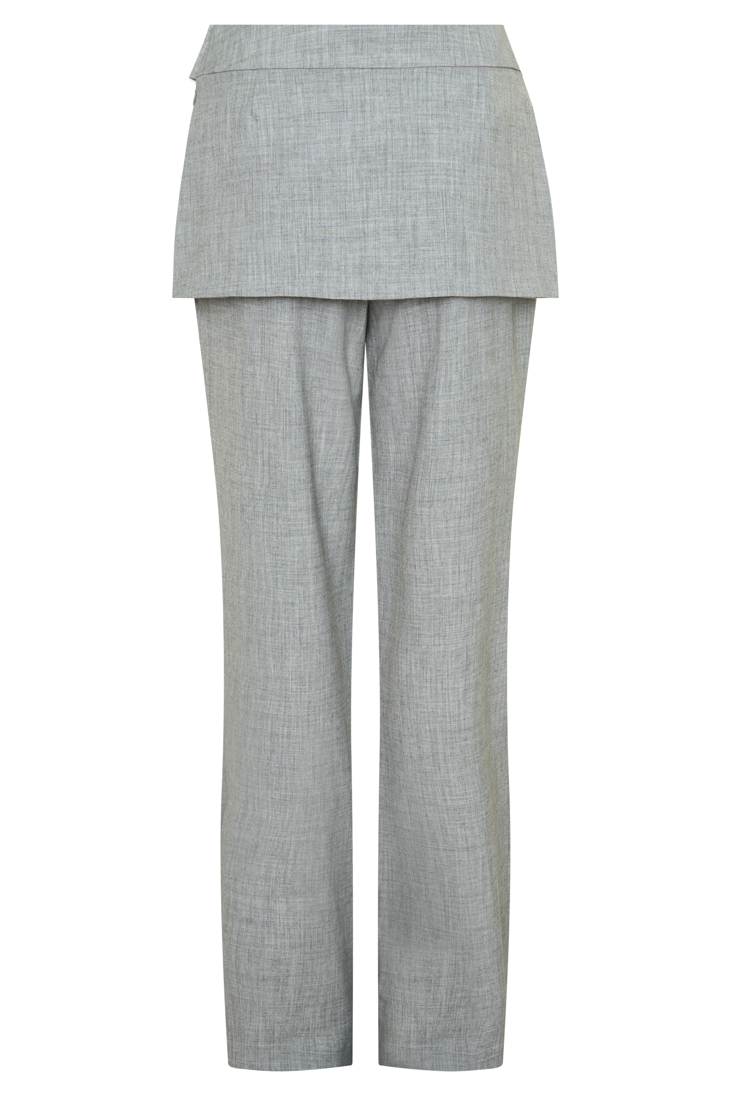 Daisy Wrap Skirt Straight Leg Pants - Charcoal Marle