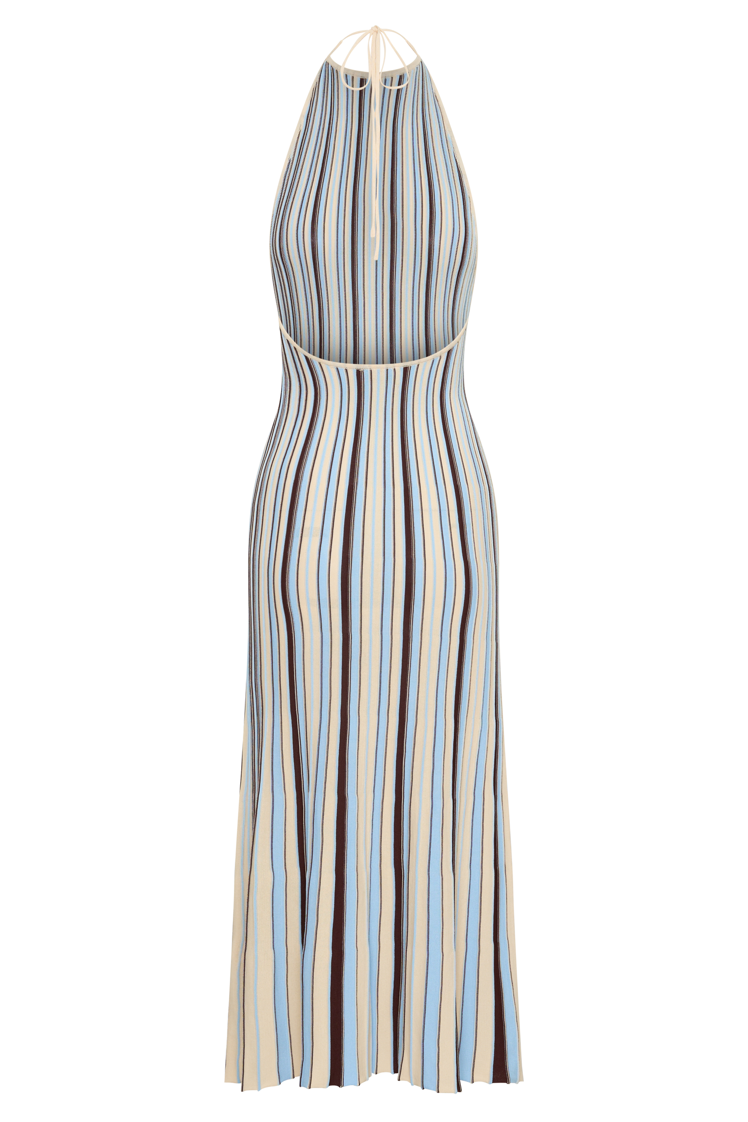 Dalani Halterneck Knit Midi Dress - Blue/Chocolate