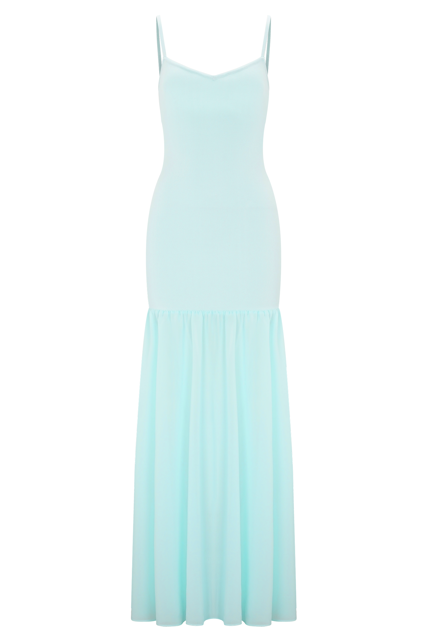 Deanne Bandage And Chiffon Knit Maxi Dress - Blue