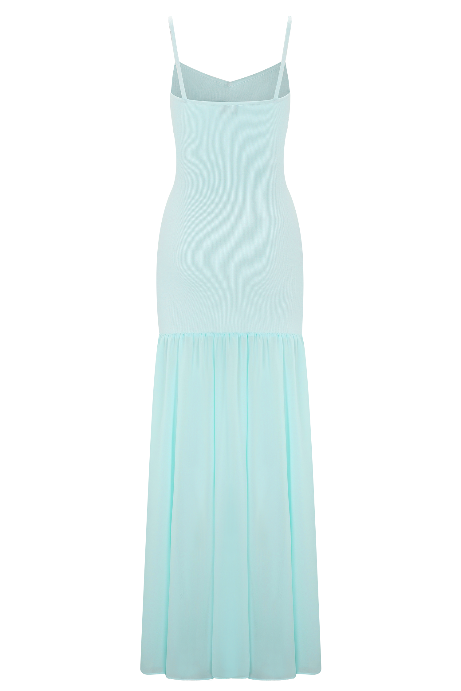 Deanne Bandage And Chiffon Knit Maxi Dress - Blue