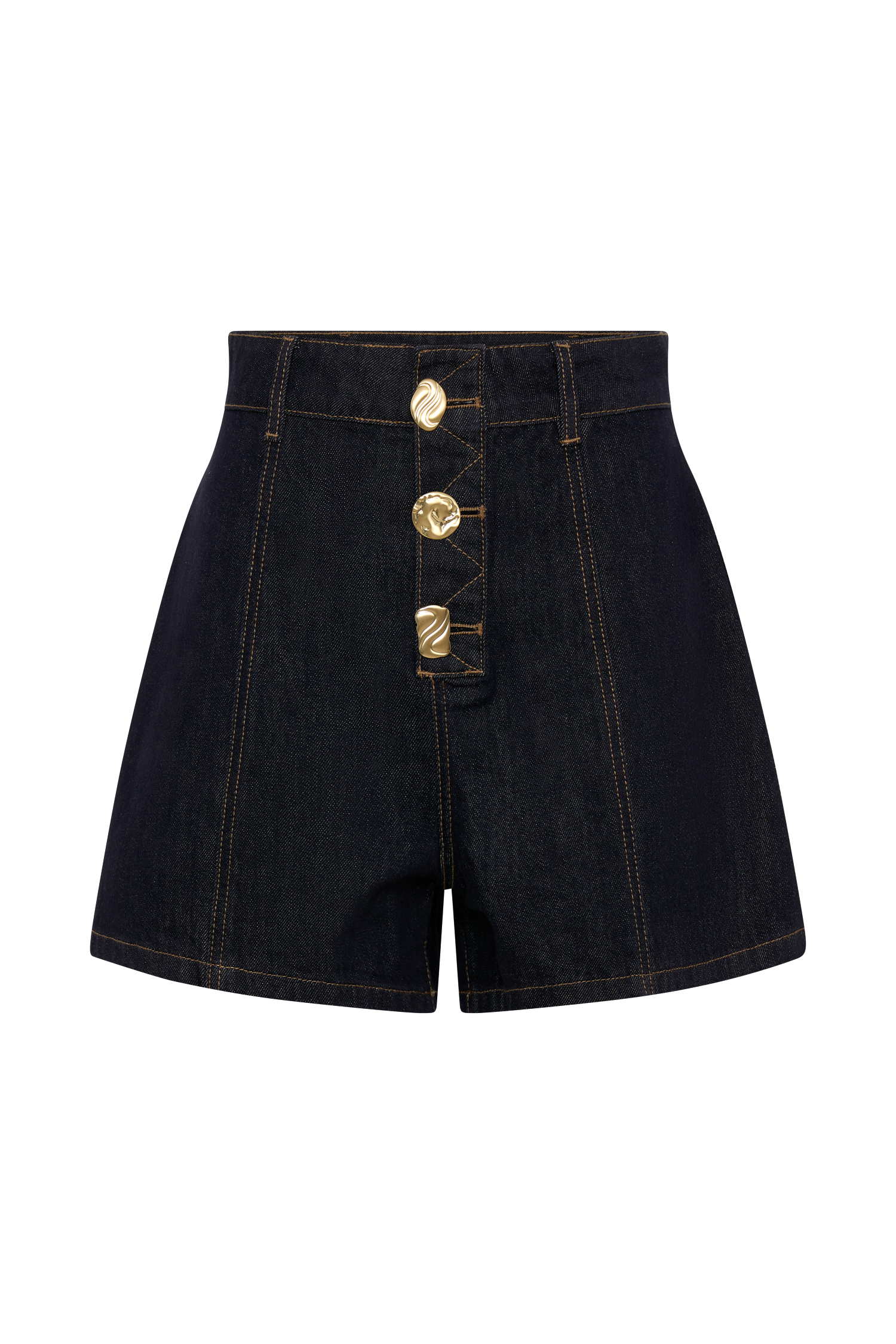 Demi High Waisted Denim Shorts - Washed Indigo Blue