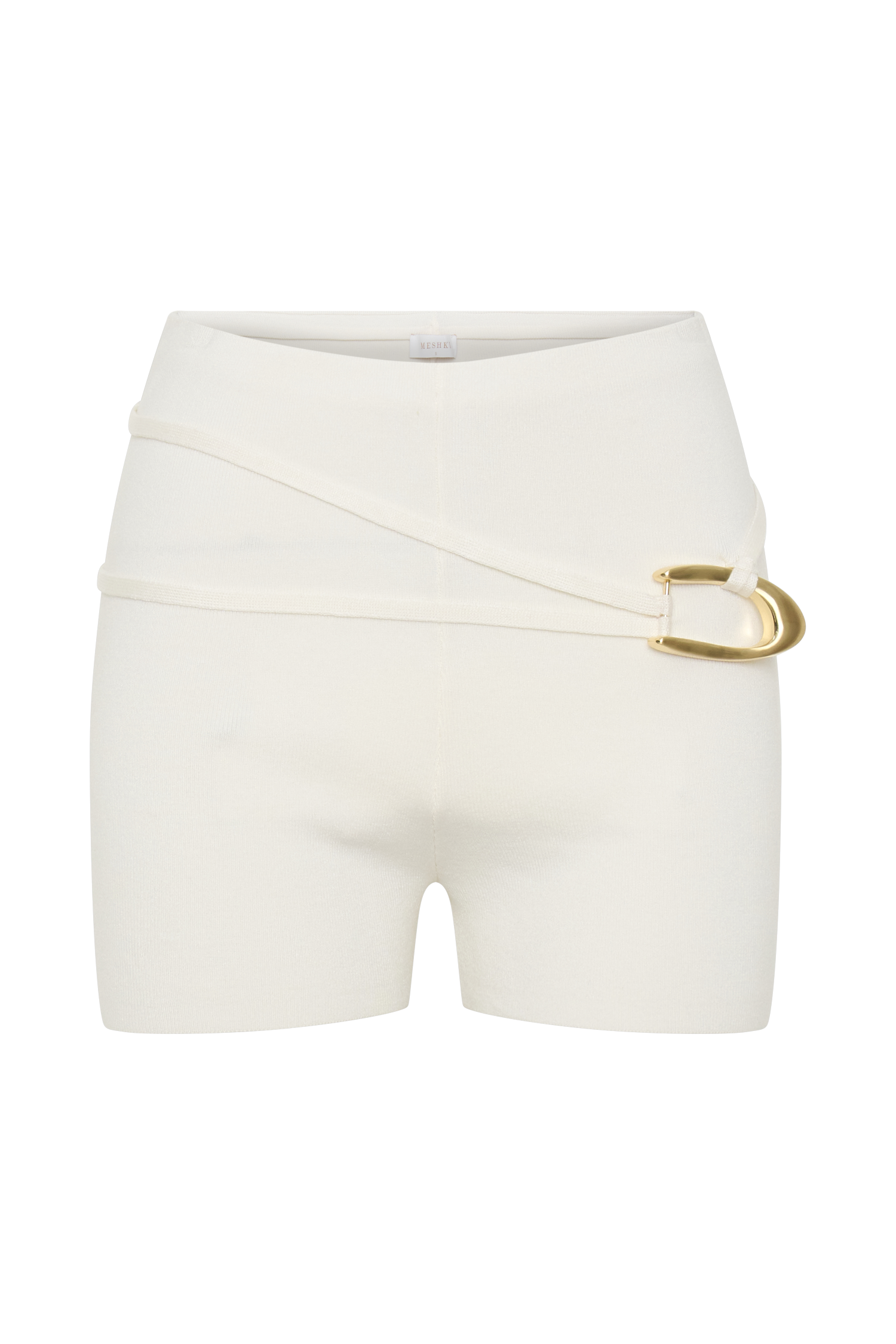 Dimitri Mini Knit Shorts With Belt - Ivory