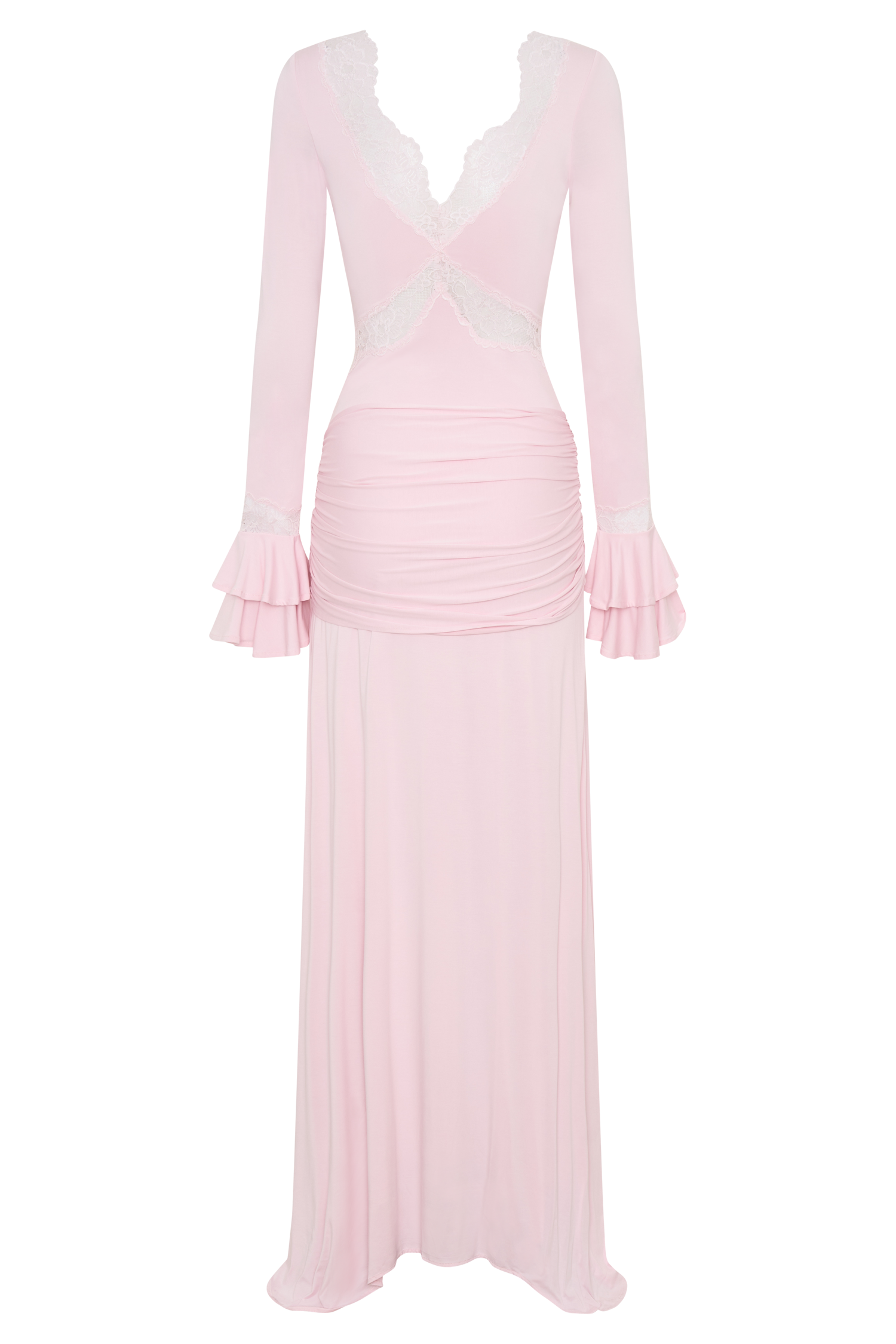 Electra Slinky Lace Maxi Dress - Ballet Pink