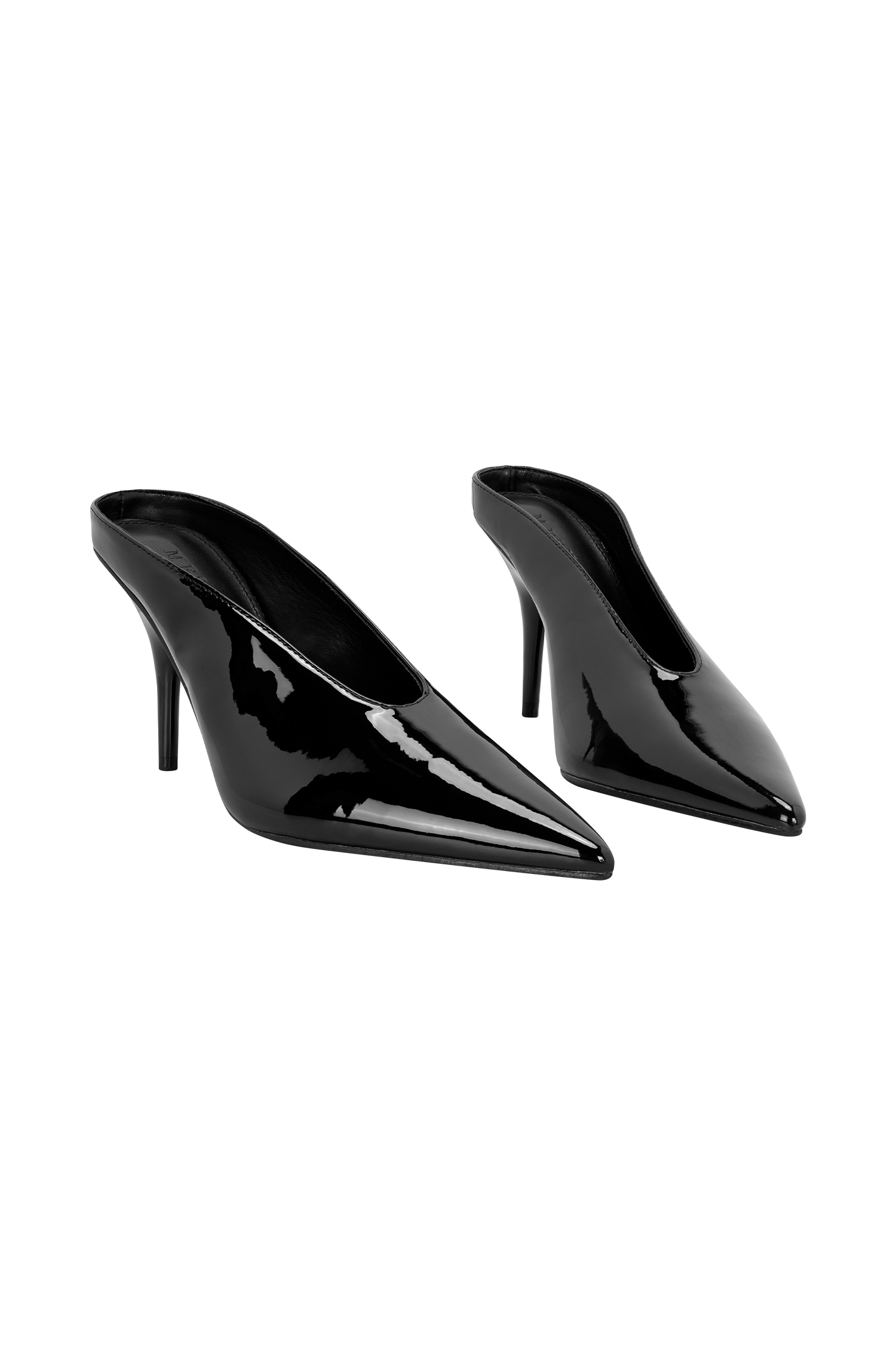 Emerson Patent Faux Leather Point Heel - Black