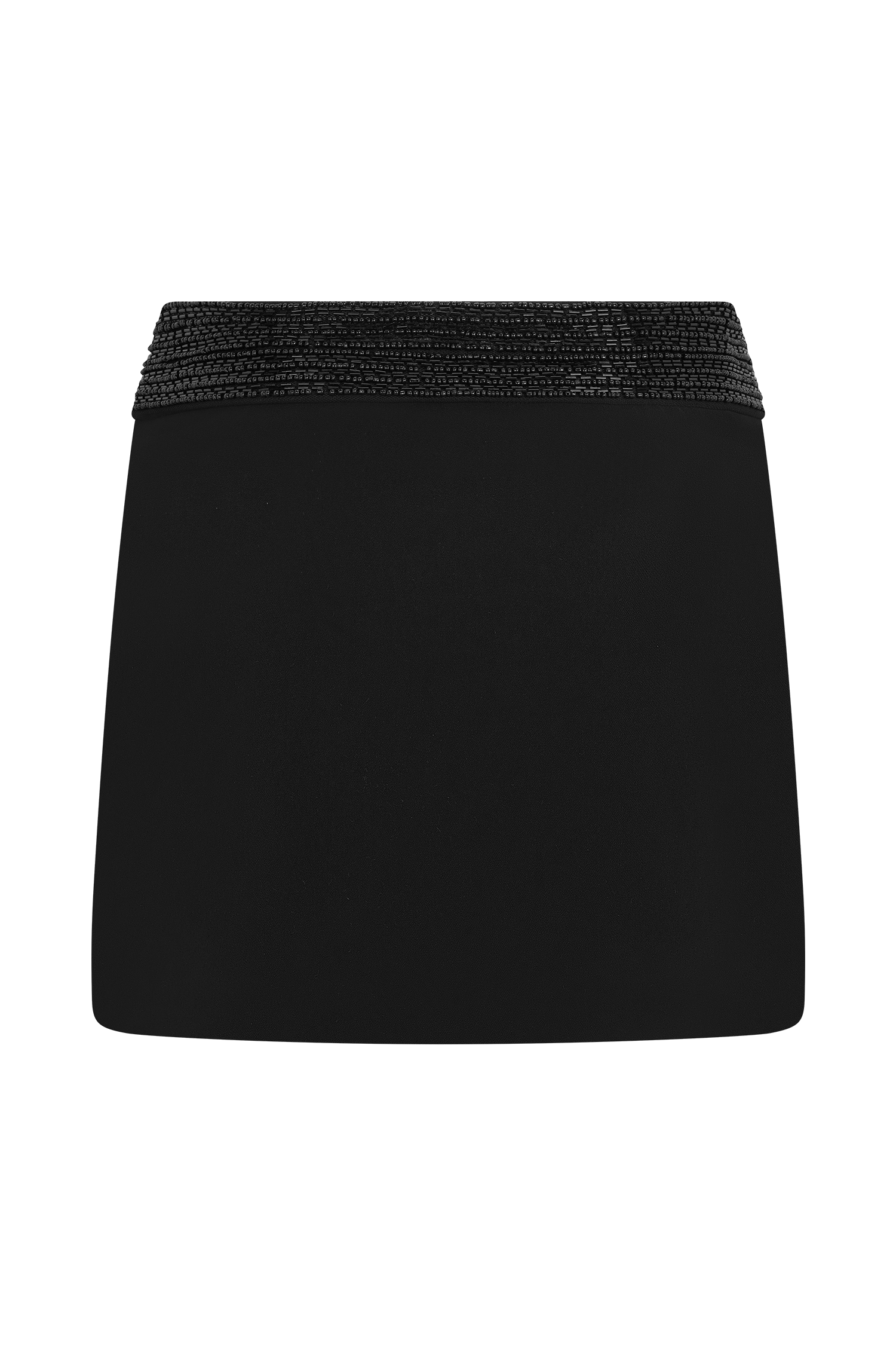 Emilia Beaded Waistband Mini Skirt - Black