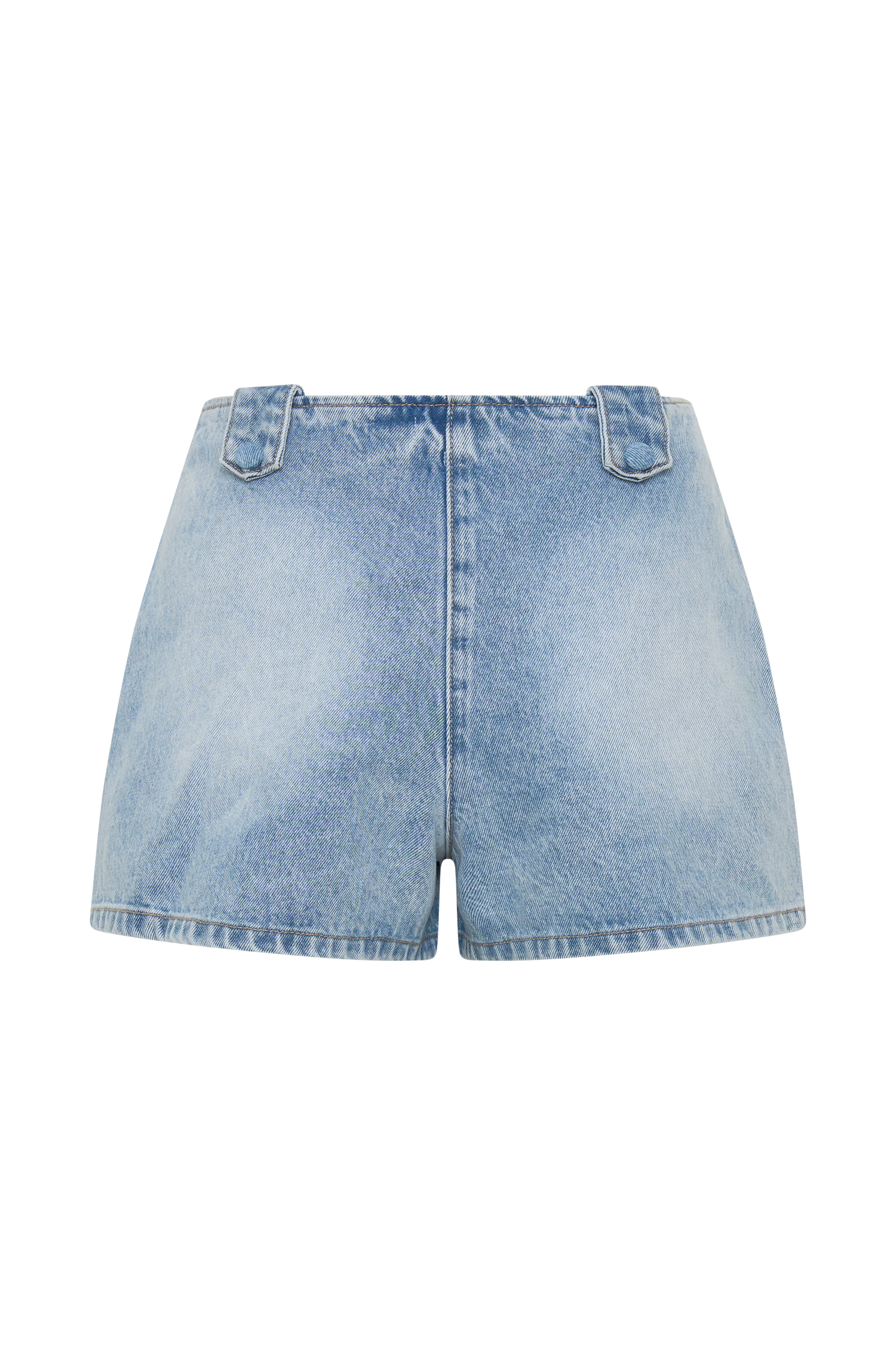 Erin Mid Rise Denim Shorts - Washed Light Blue