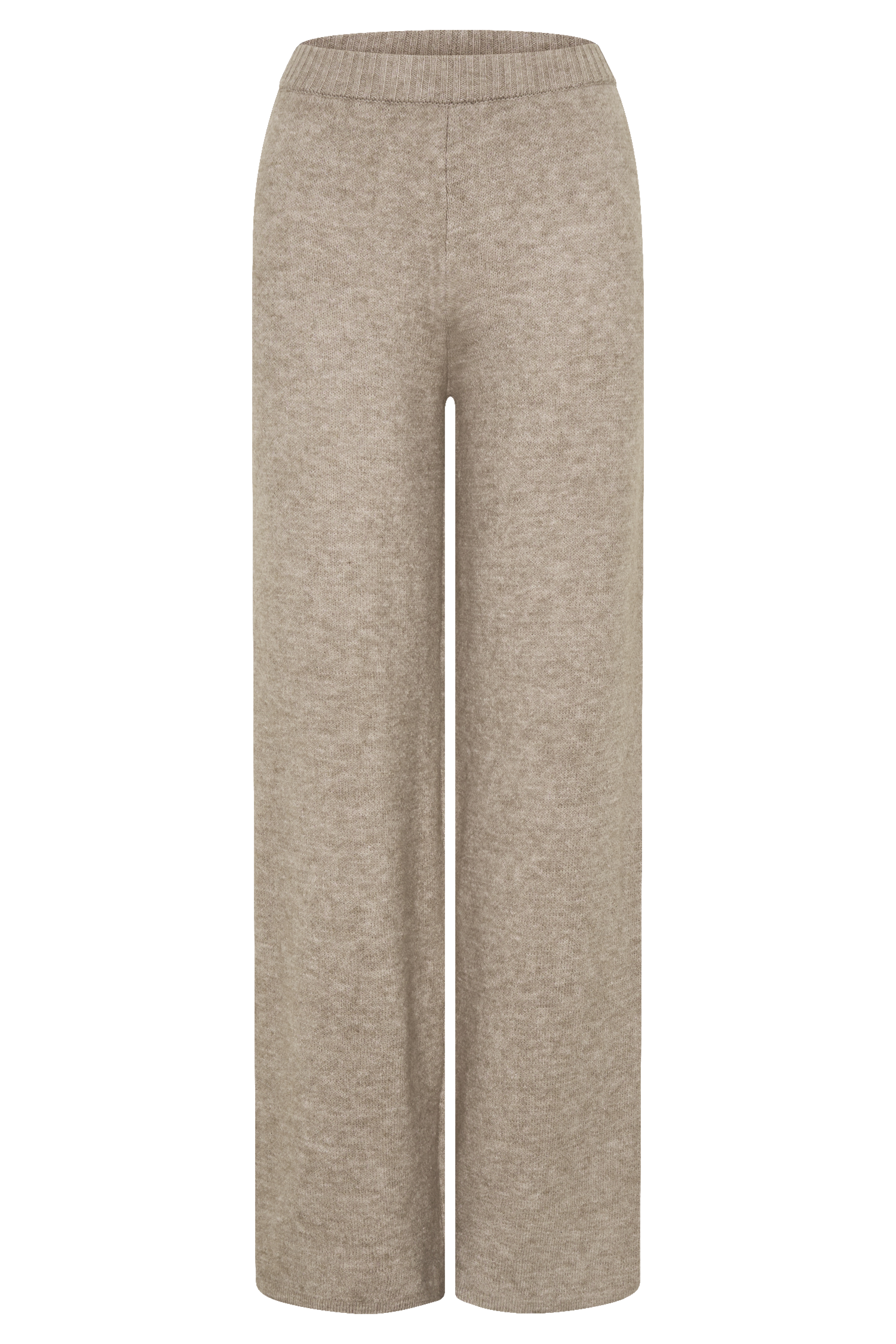 Evan Knit Wide Leg Pants - Beige Marle