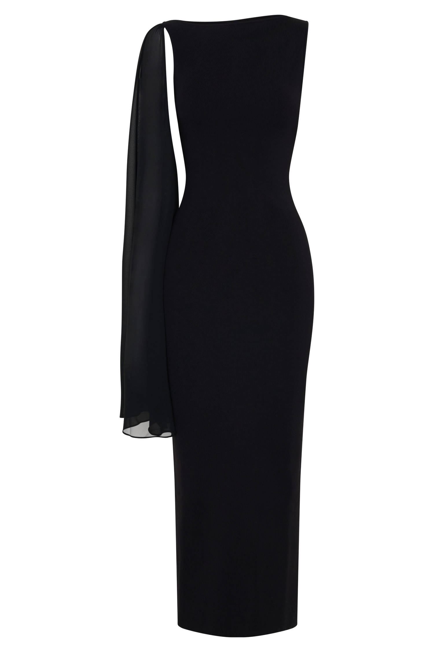 Farid Bandage Maxi Dress With Chiffon - Black