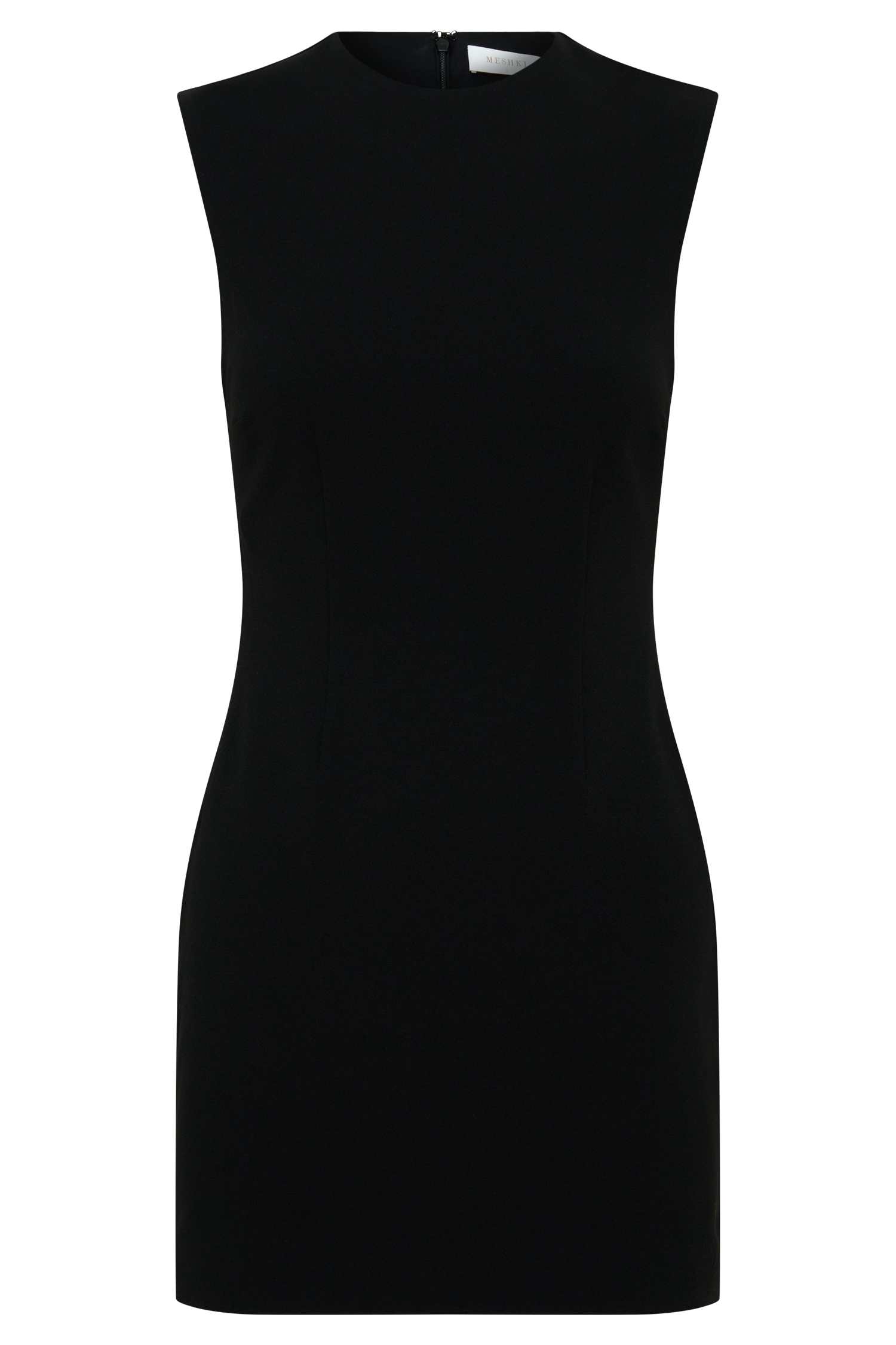 Fion Sleeveless Stretch Crepe Mini Dress - Black