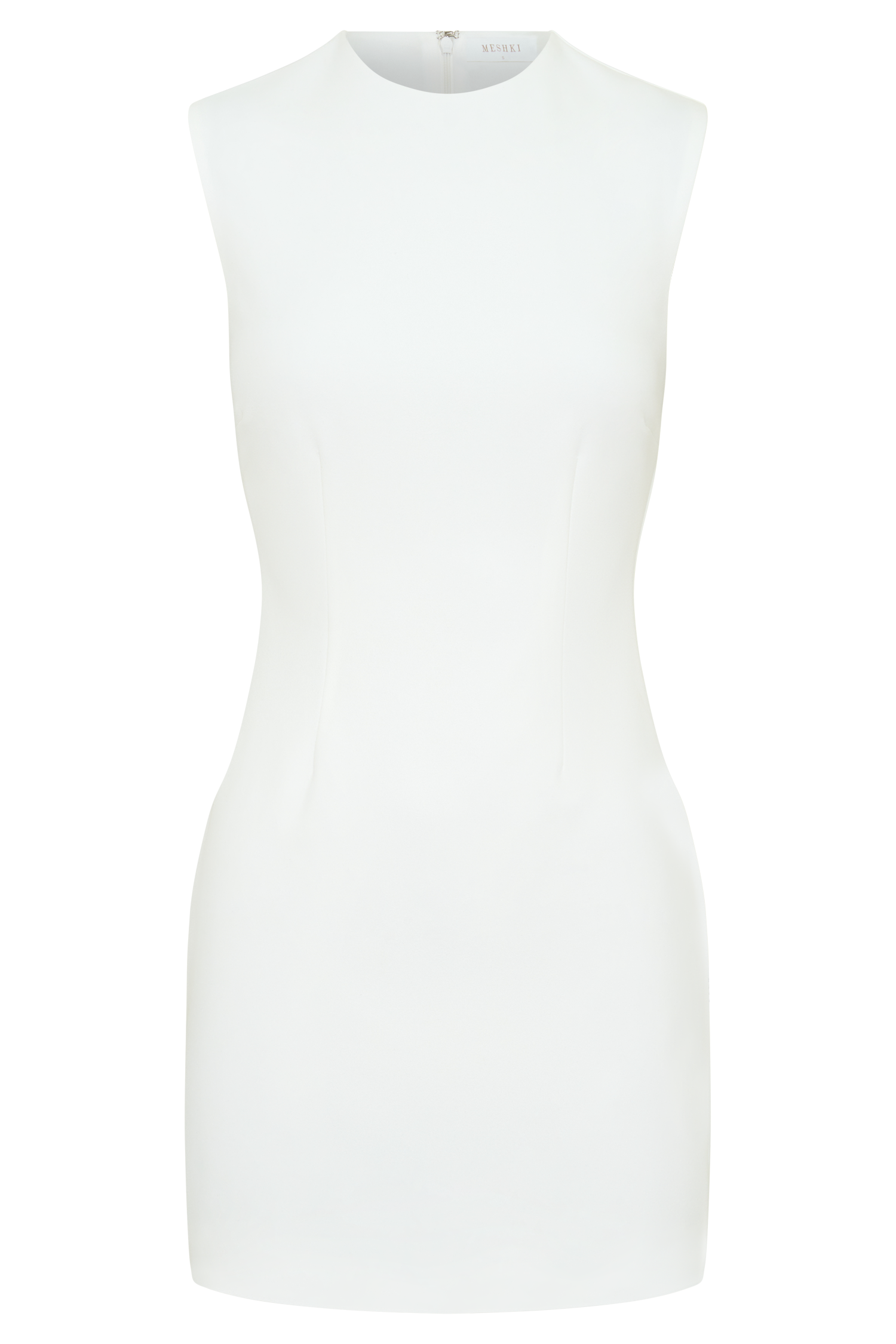 Fion Sleeveless Stretch Crepe Mini Dress - White