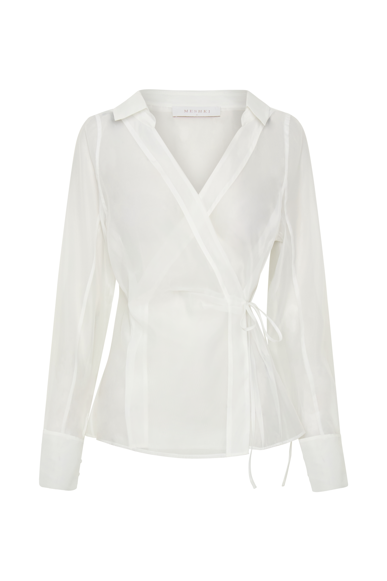 Frankie Organza Cross Over Shirt - White