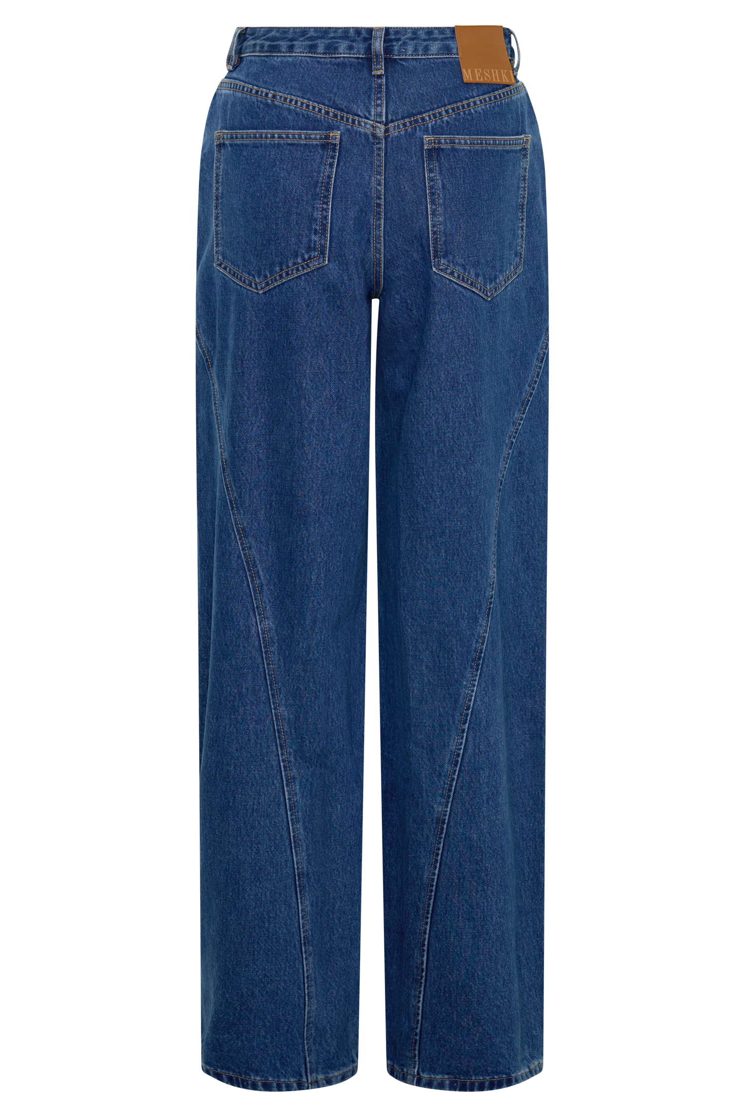 Georgette Mid Rise Paneled Denim Jeans - Dark Blue