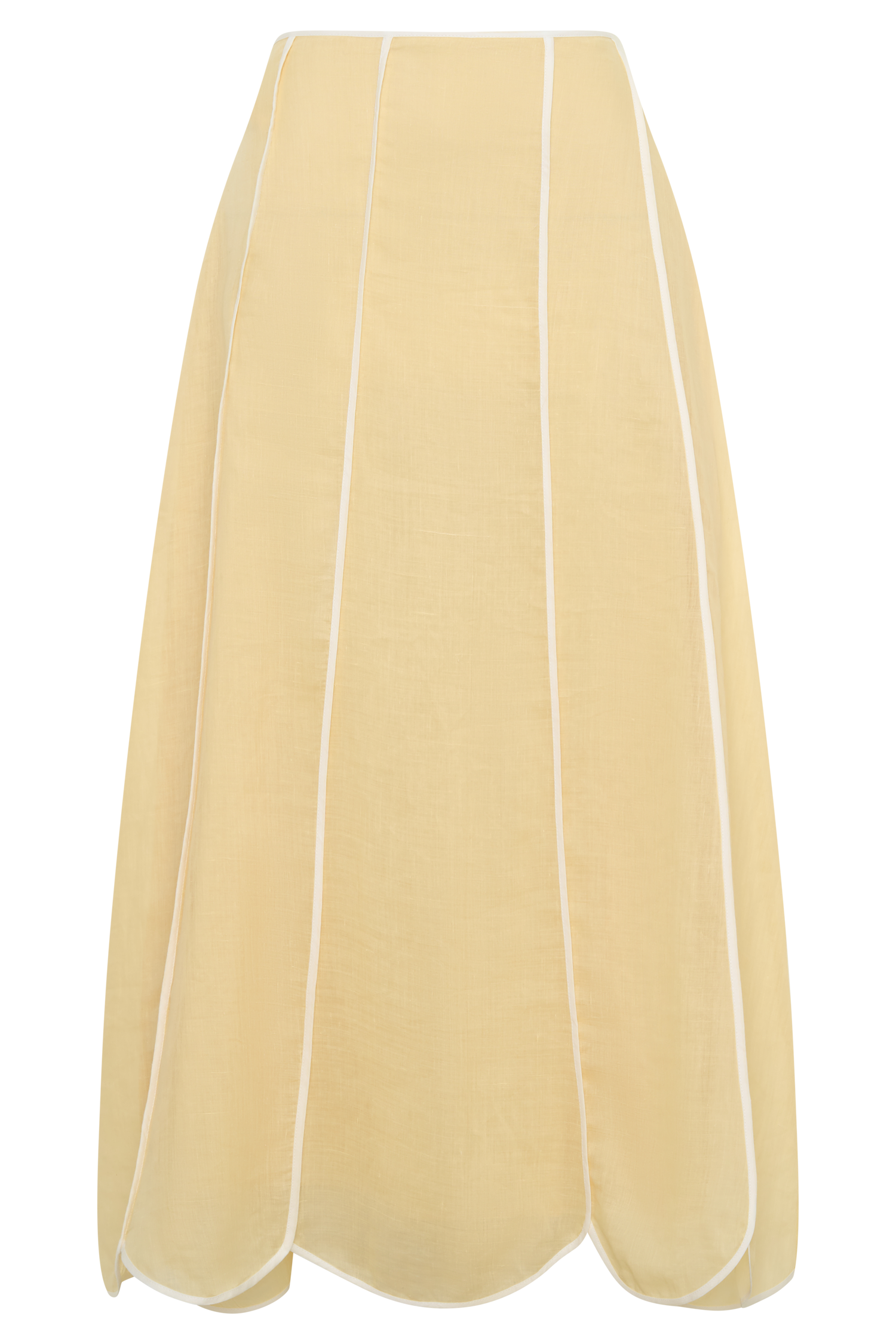 Georgia Panelled Midi Skirt - Butter