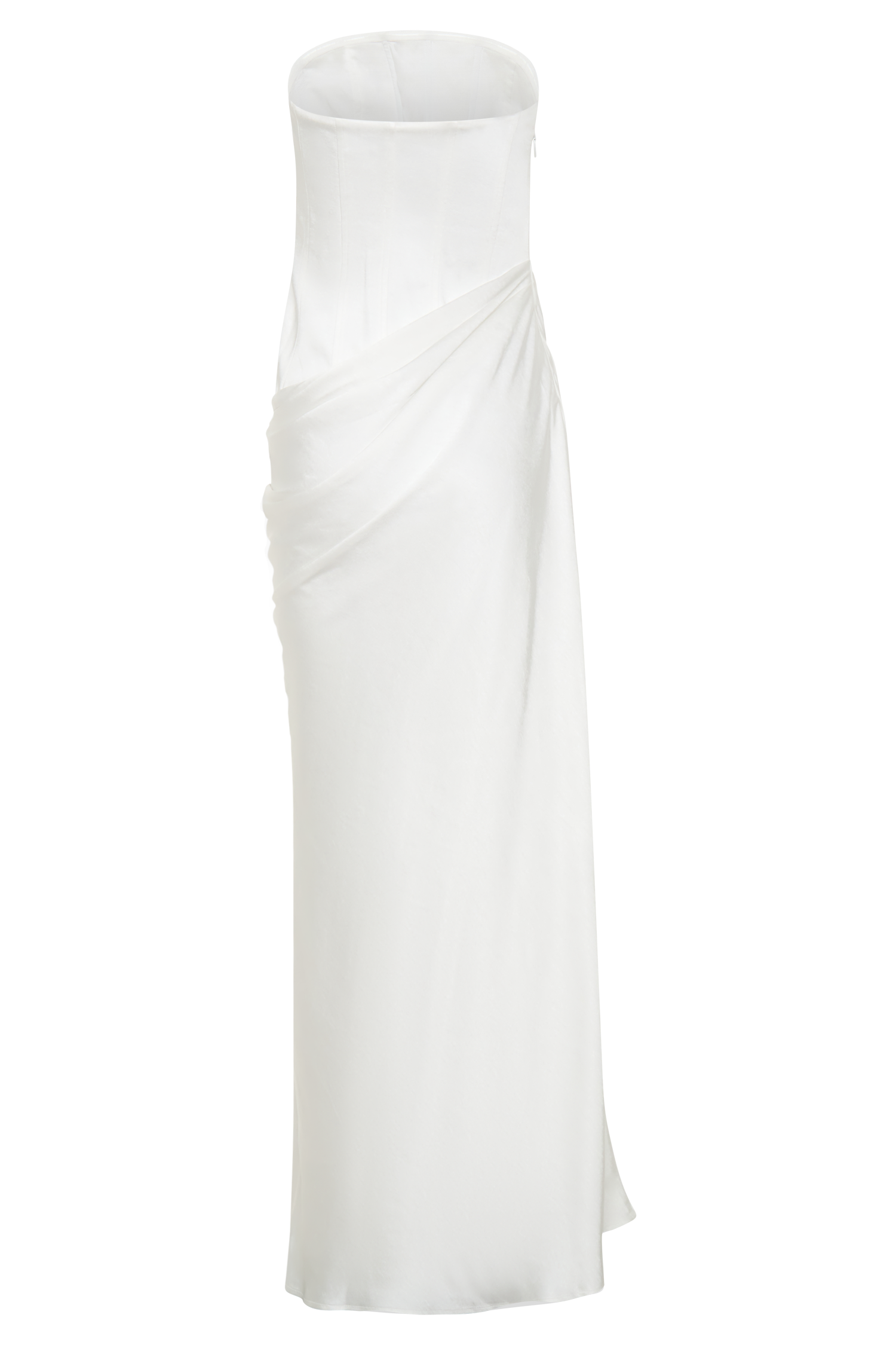 Grace Strapless Draped Waist Maxi Dress - Ivory