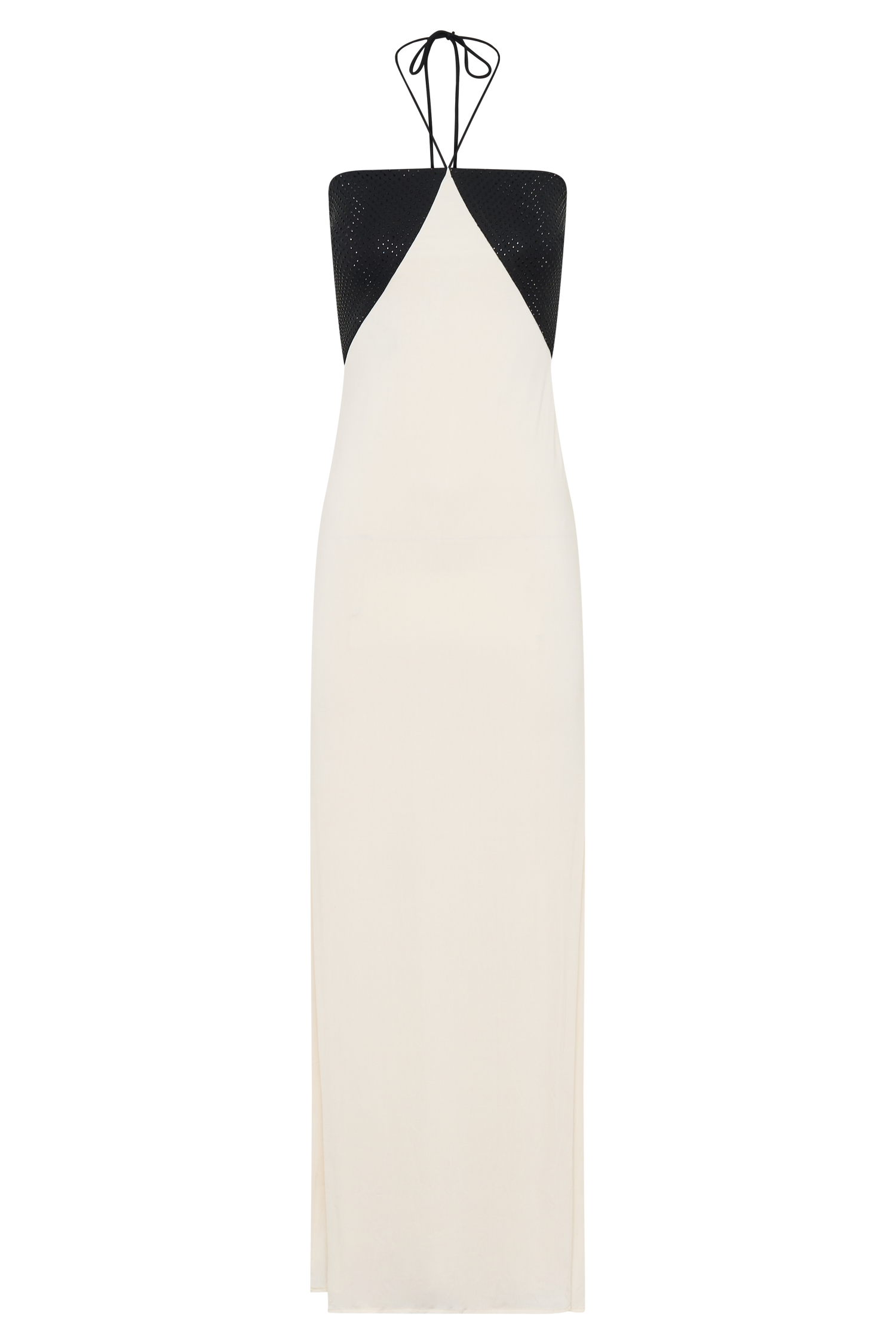 Hien Sequin Halter Maxi Dress - Black/Ivory