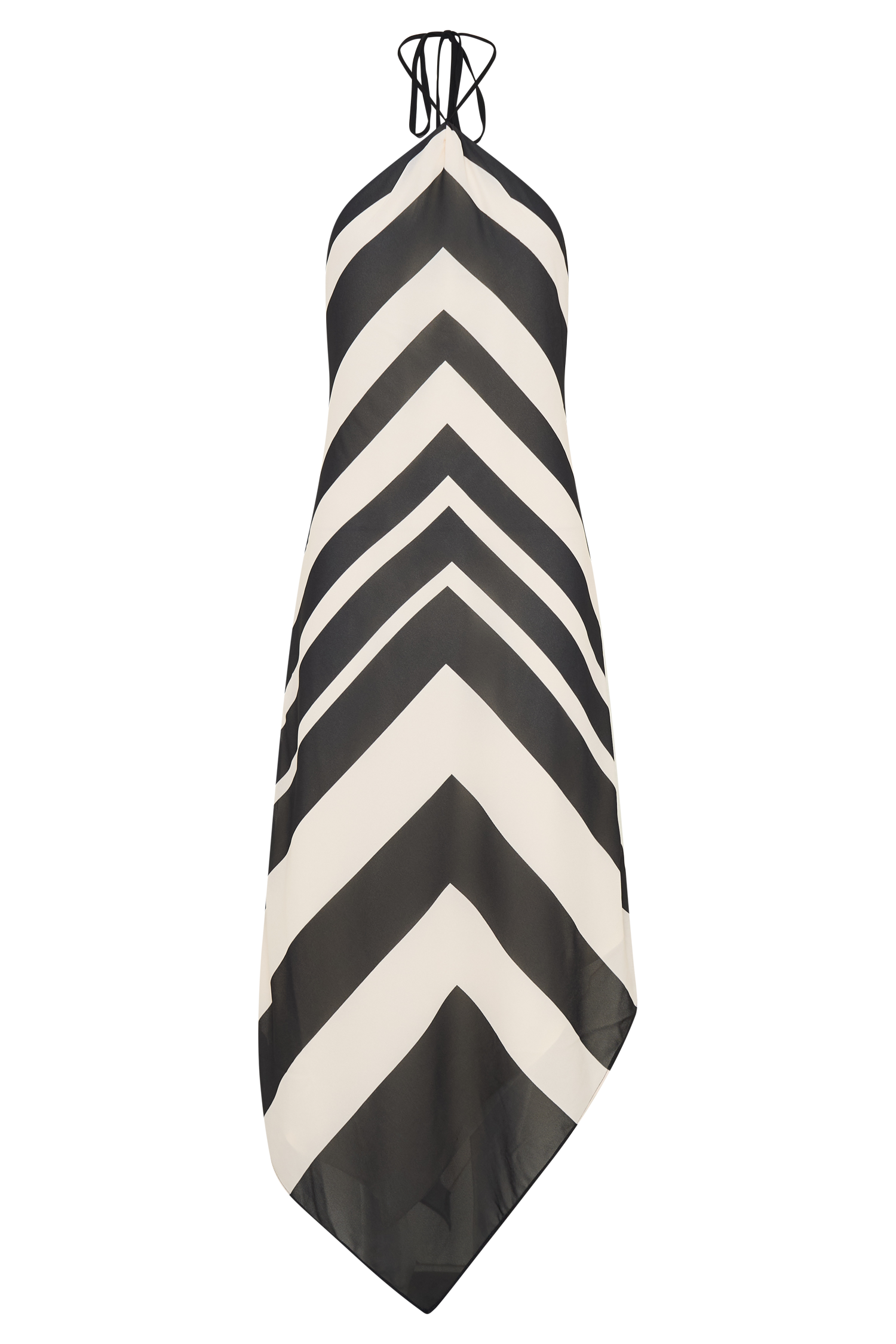 Hope Satin Halter Midi Dress - Black/White