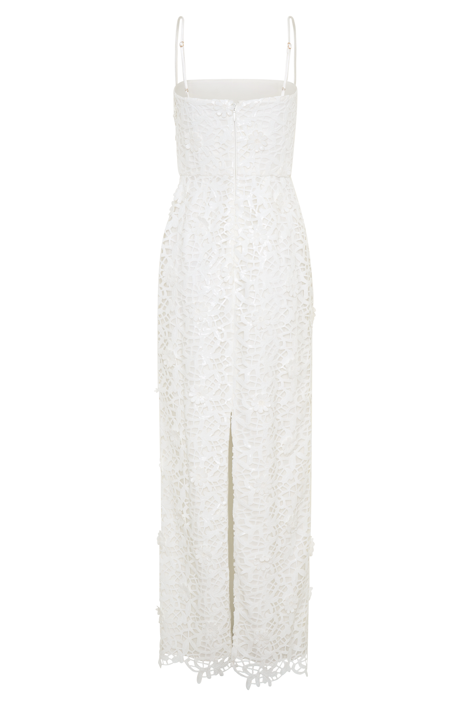 Josefa Sequin Lace Maxi Dress - White