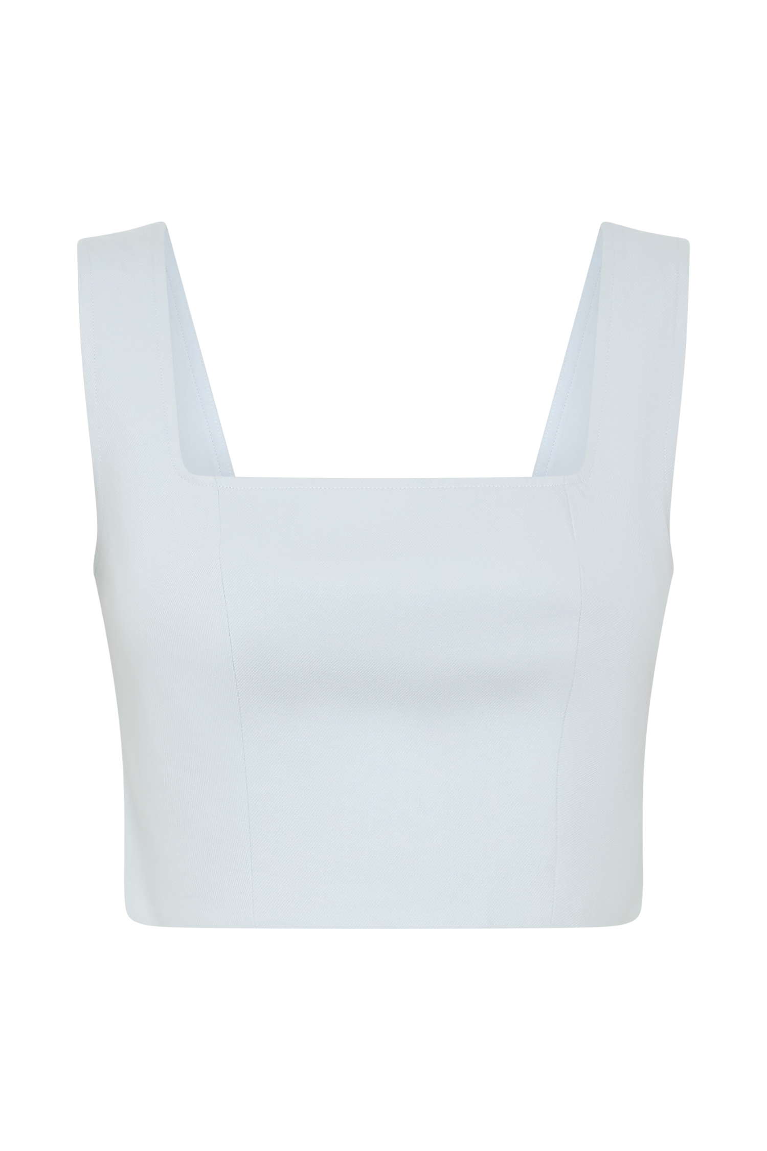 Josephine Crop Top With Open Back - Ice Blue