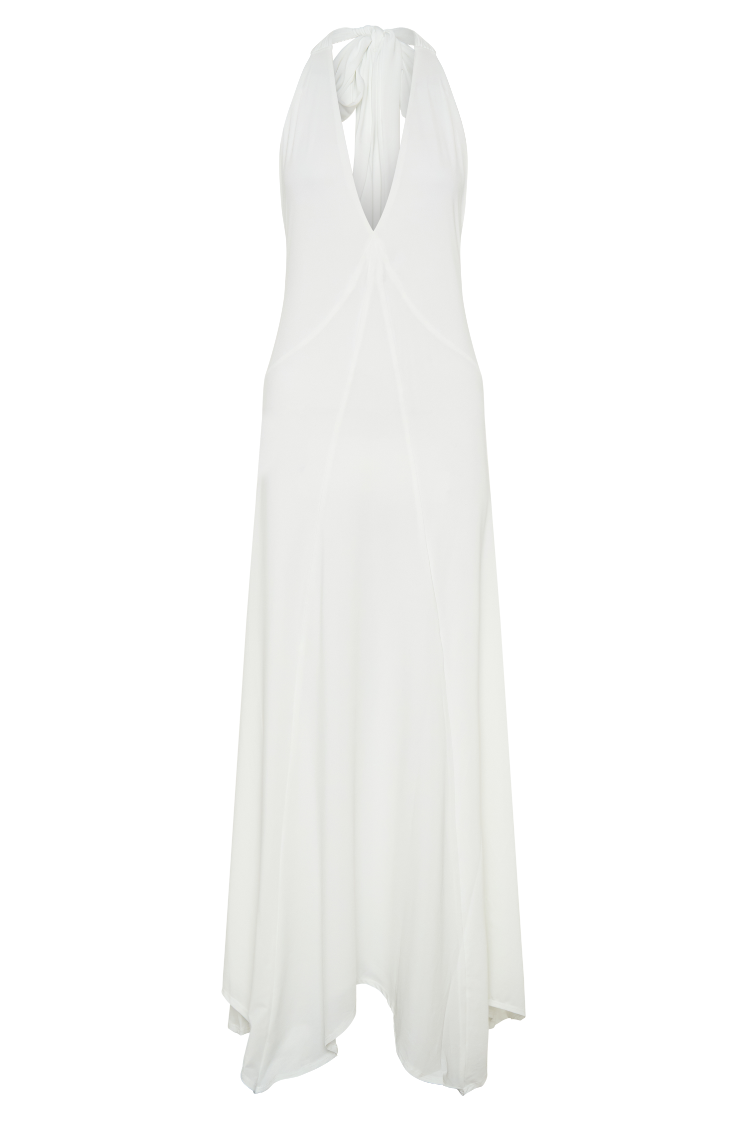 Juliet Slinky Maxi Dress With Scarf - White