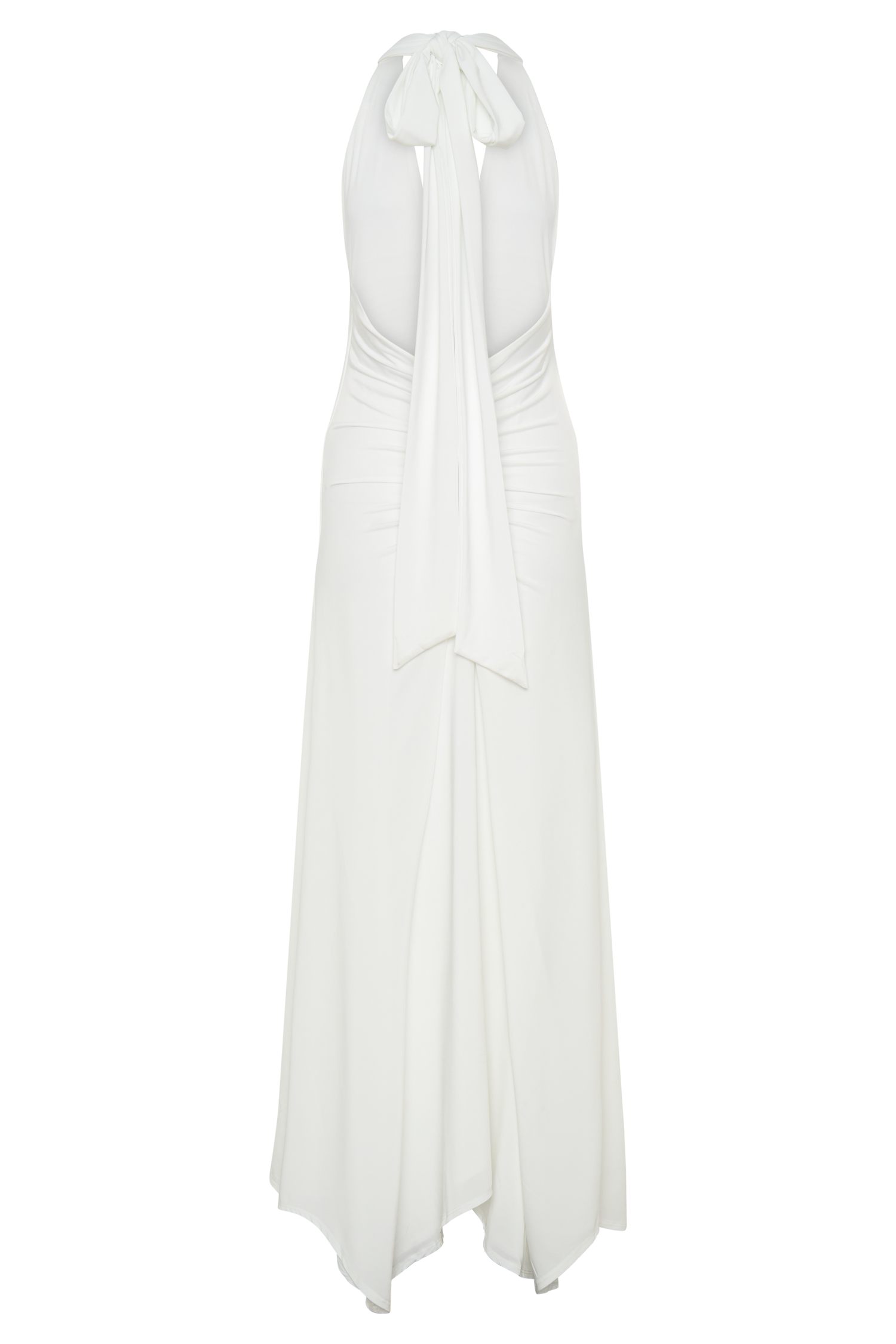 Juliet Slinky Maxi Dress With Scarf - White