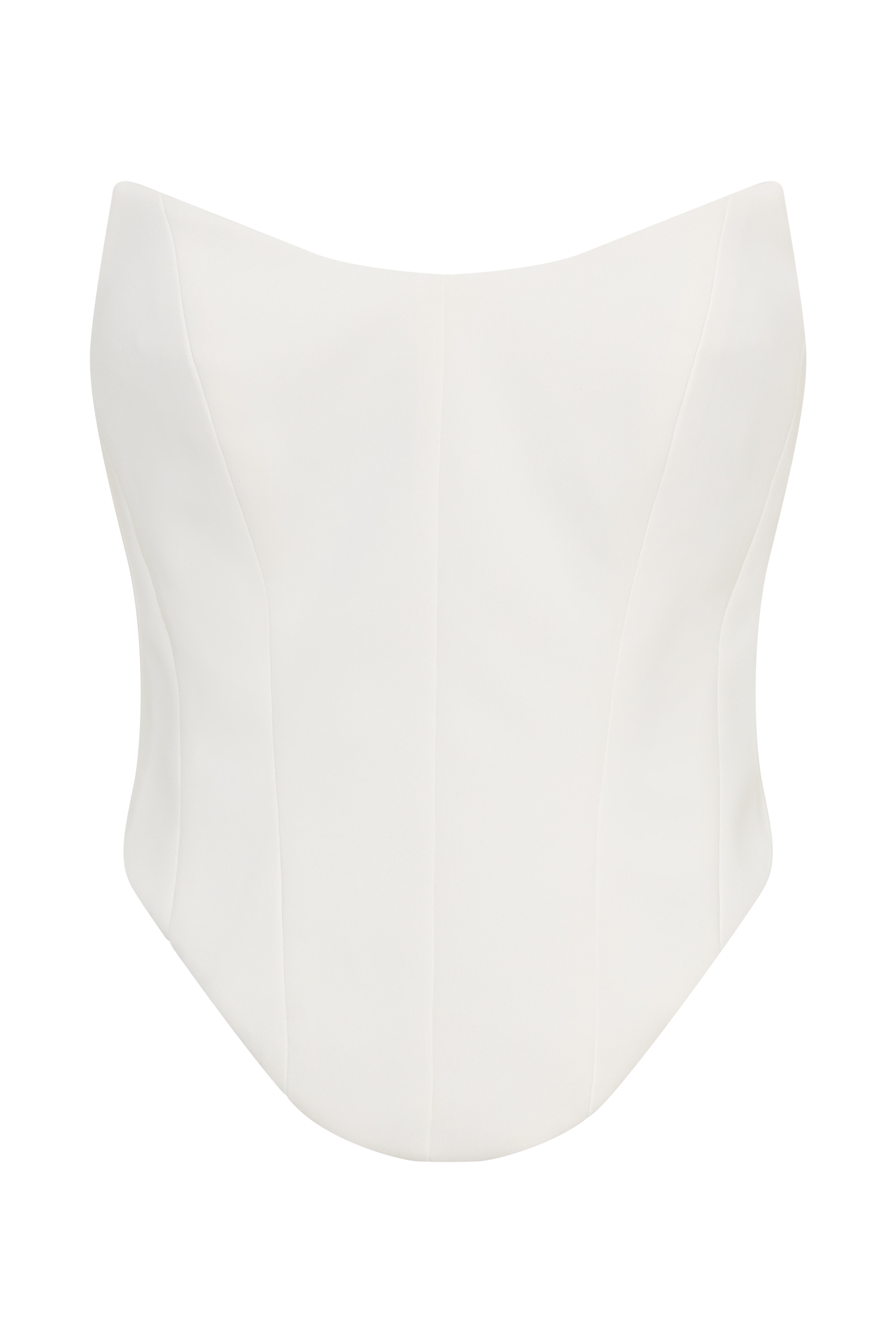 Karina Strapless Scuba Corset  - White