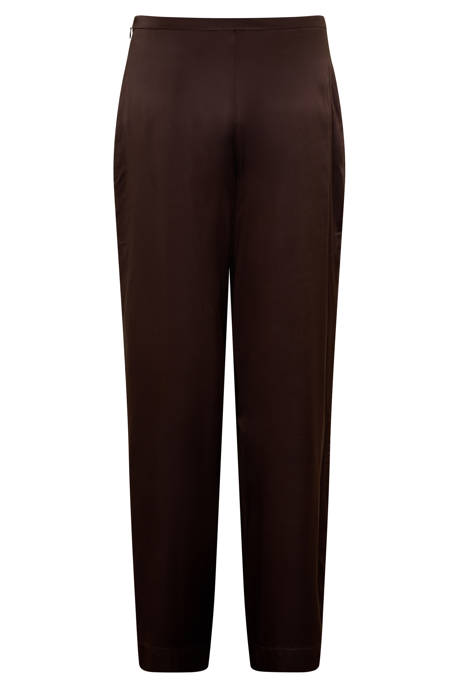 Kayla Silk Blend Straight Leg Pants - Dark Chocolate