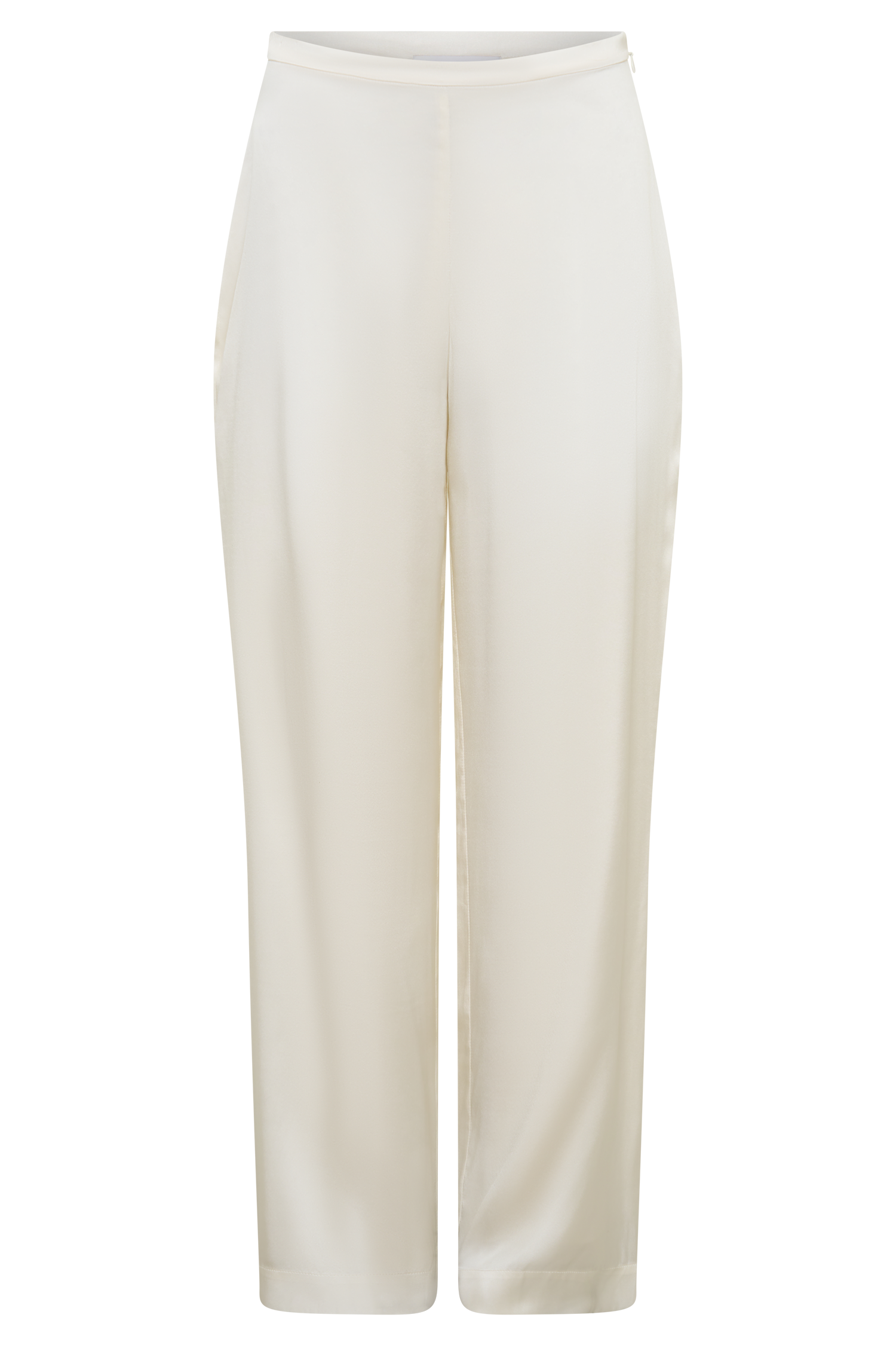 Kayla Silk Blend Straight Leg Pants - Ivory