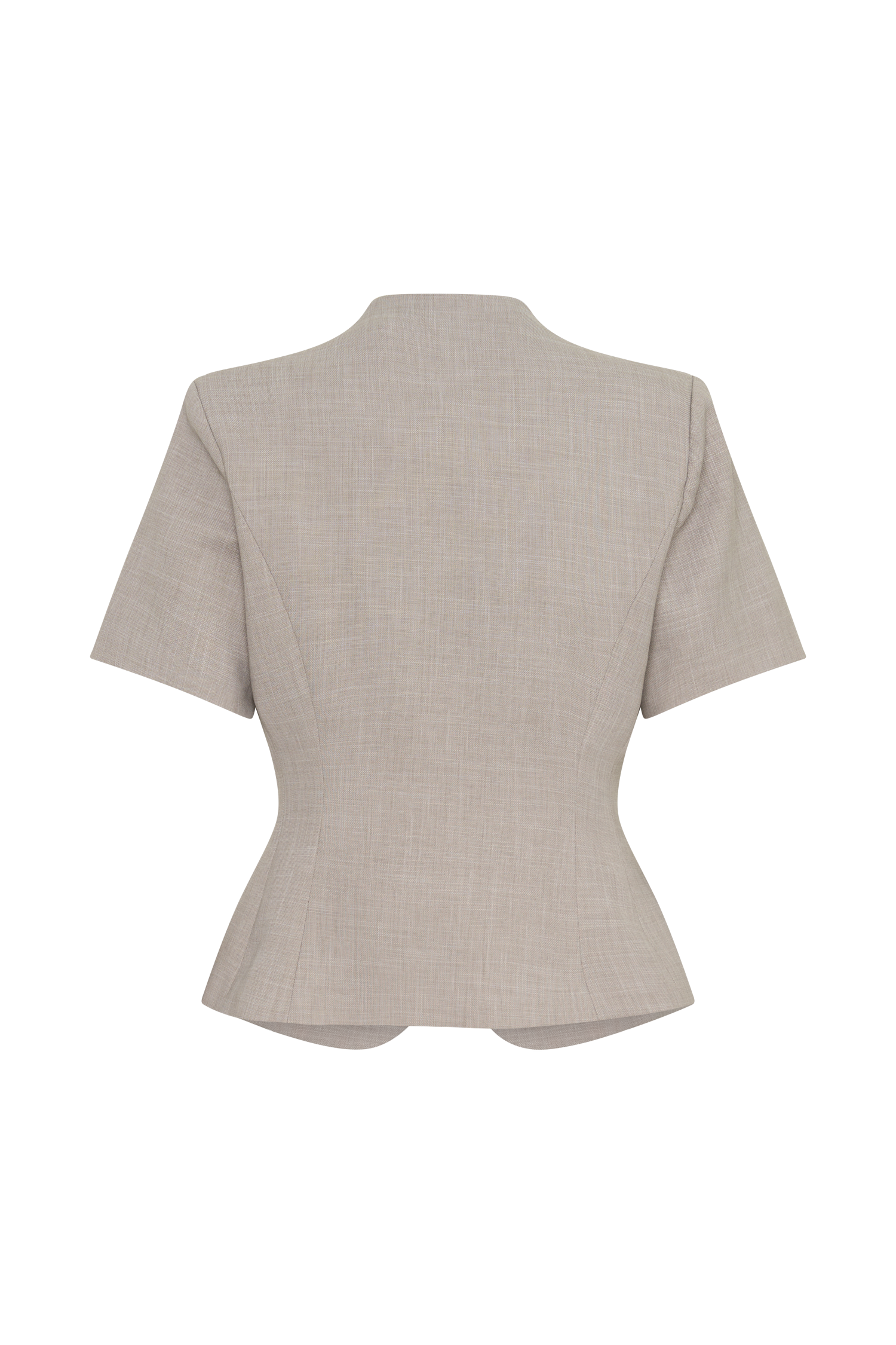 Laila Suiting Short Sleeve Top - Grey