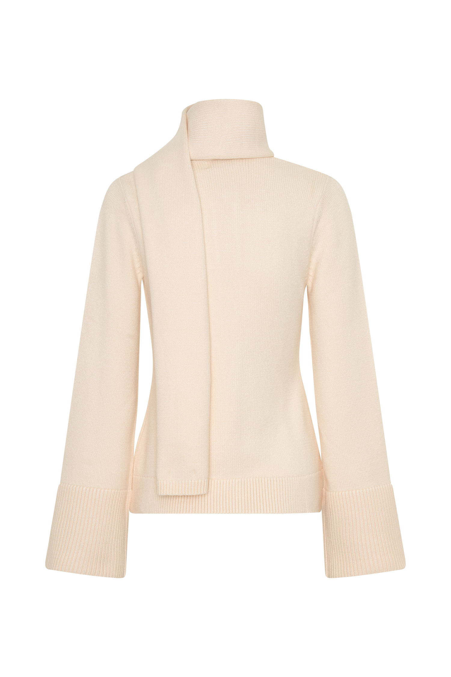 Lara Knit Cardigan With Scarf - Ivory