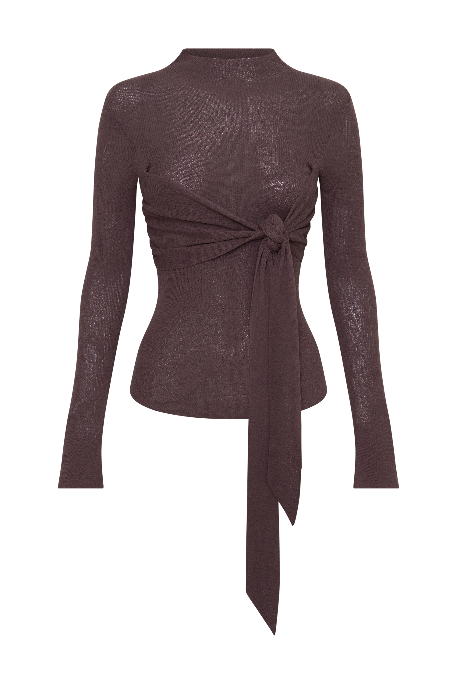 Lawson Wrap Knit Long Sleeve Top - Peppercorn