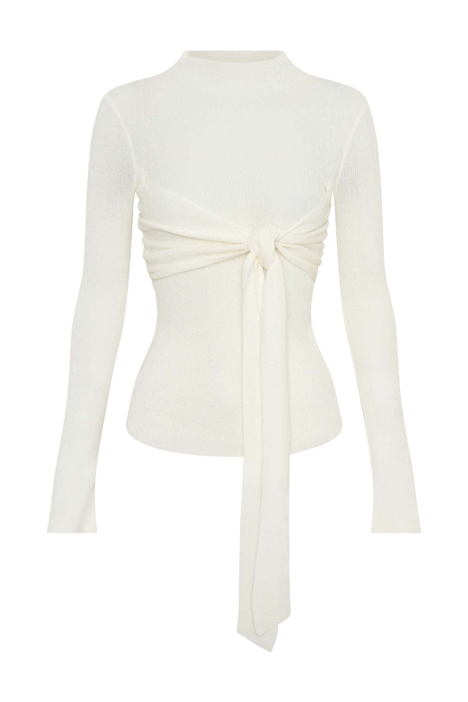 Lawson Wrap Knit Long Sleeve Top - White