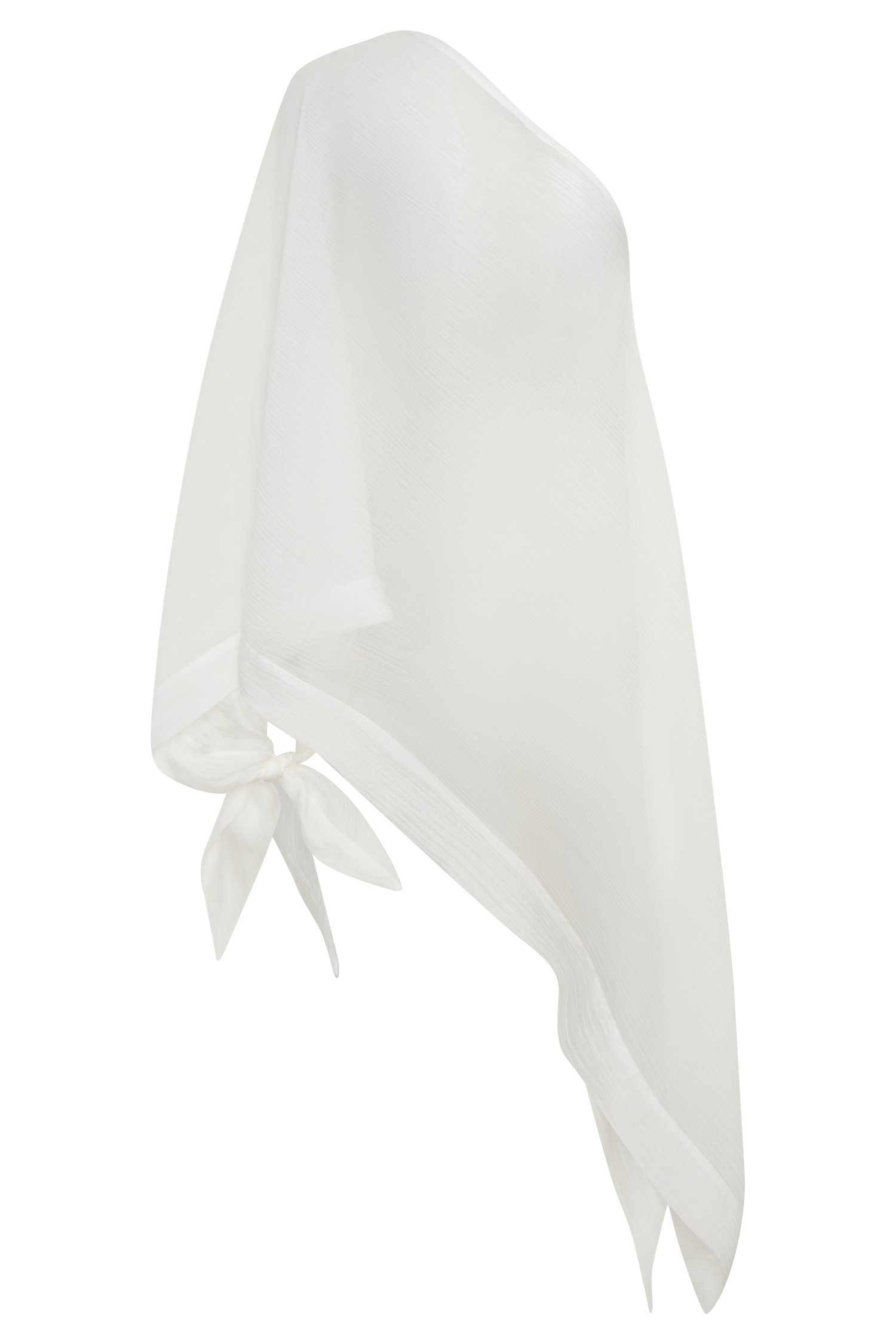 Leilani Sheer Draped Asymmetric Top - Ivory