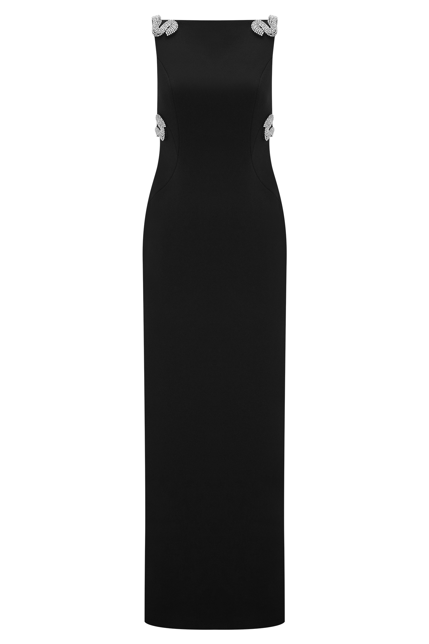 Lorde Embellished Crepe Maxi Dress - Black