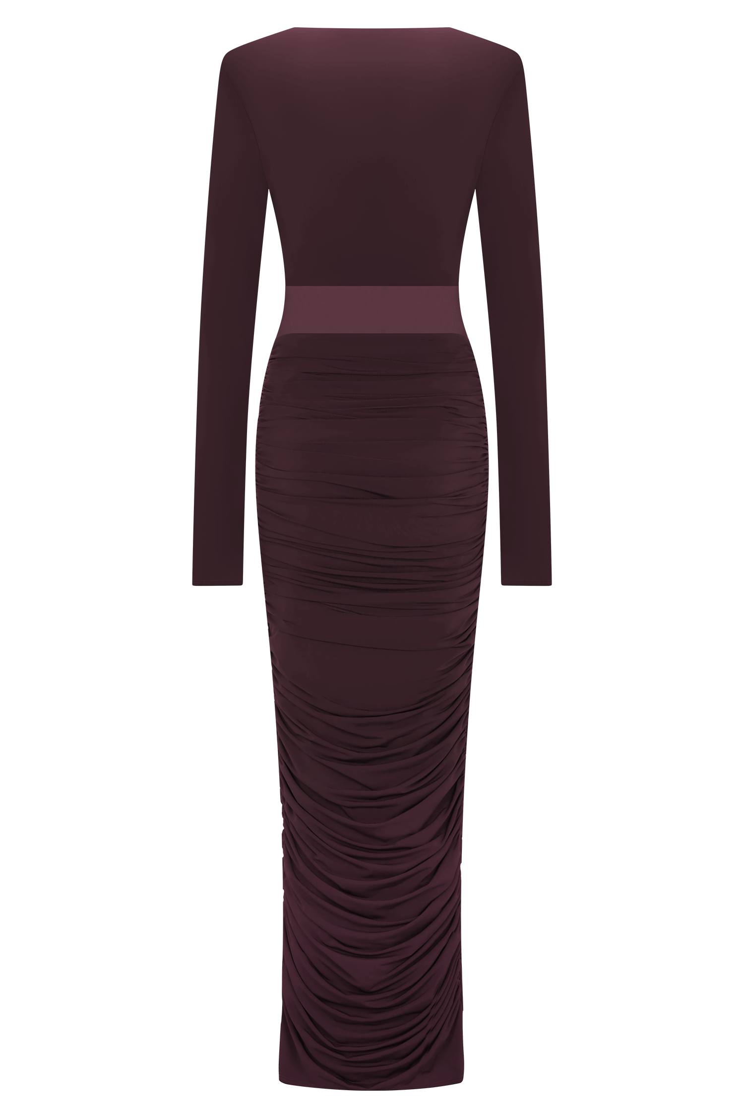 Louanne Slinky Long Sleeve Maxi Dress - Burgundy