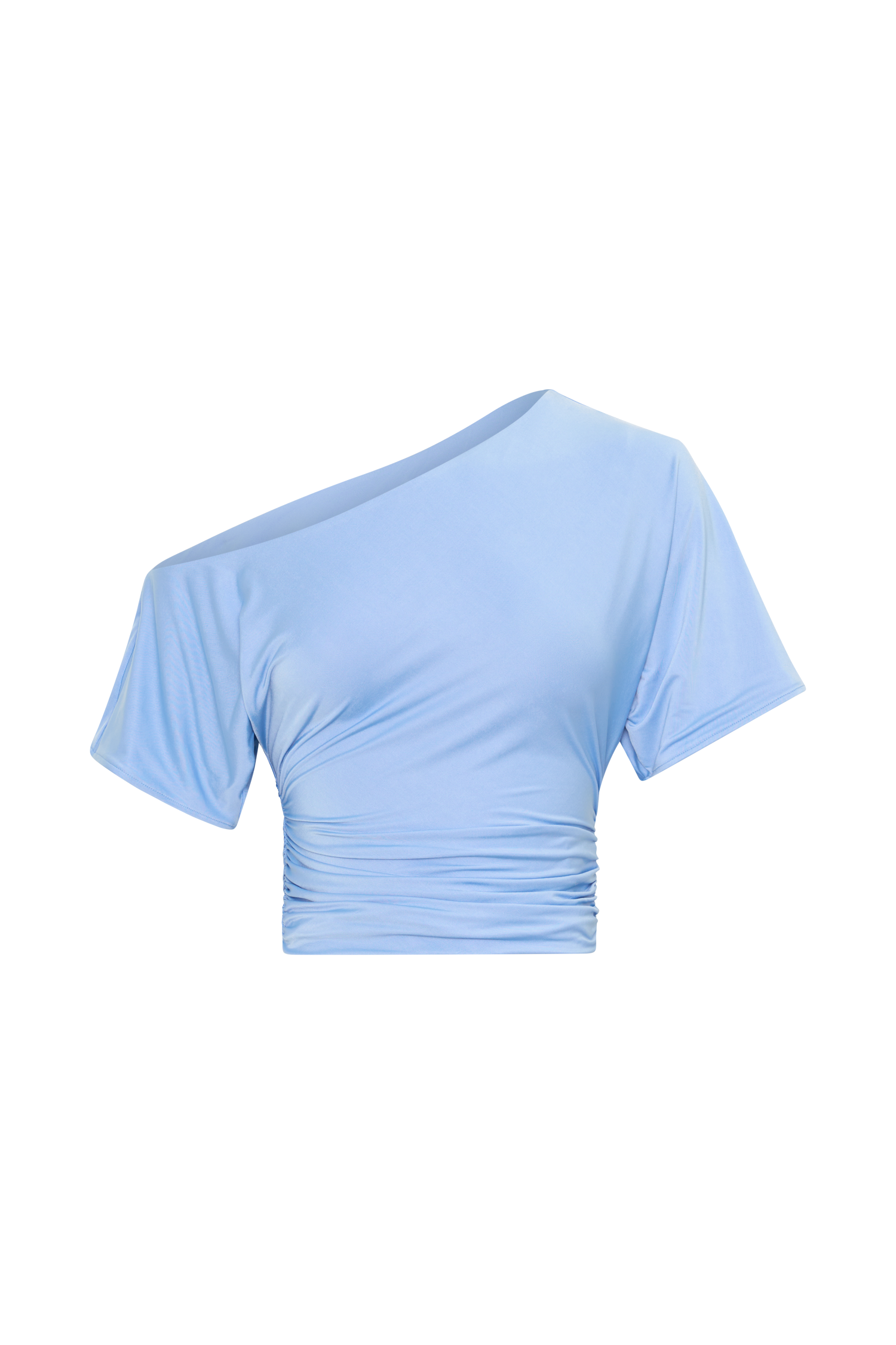 Luu Off Shoulder Slinky Top - Sea Blue