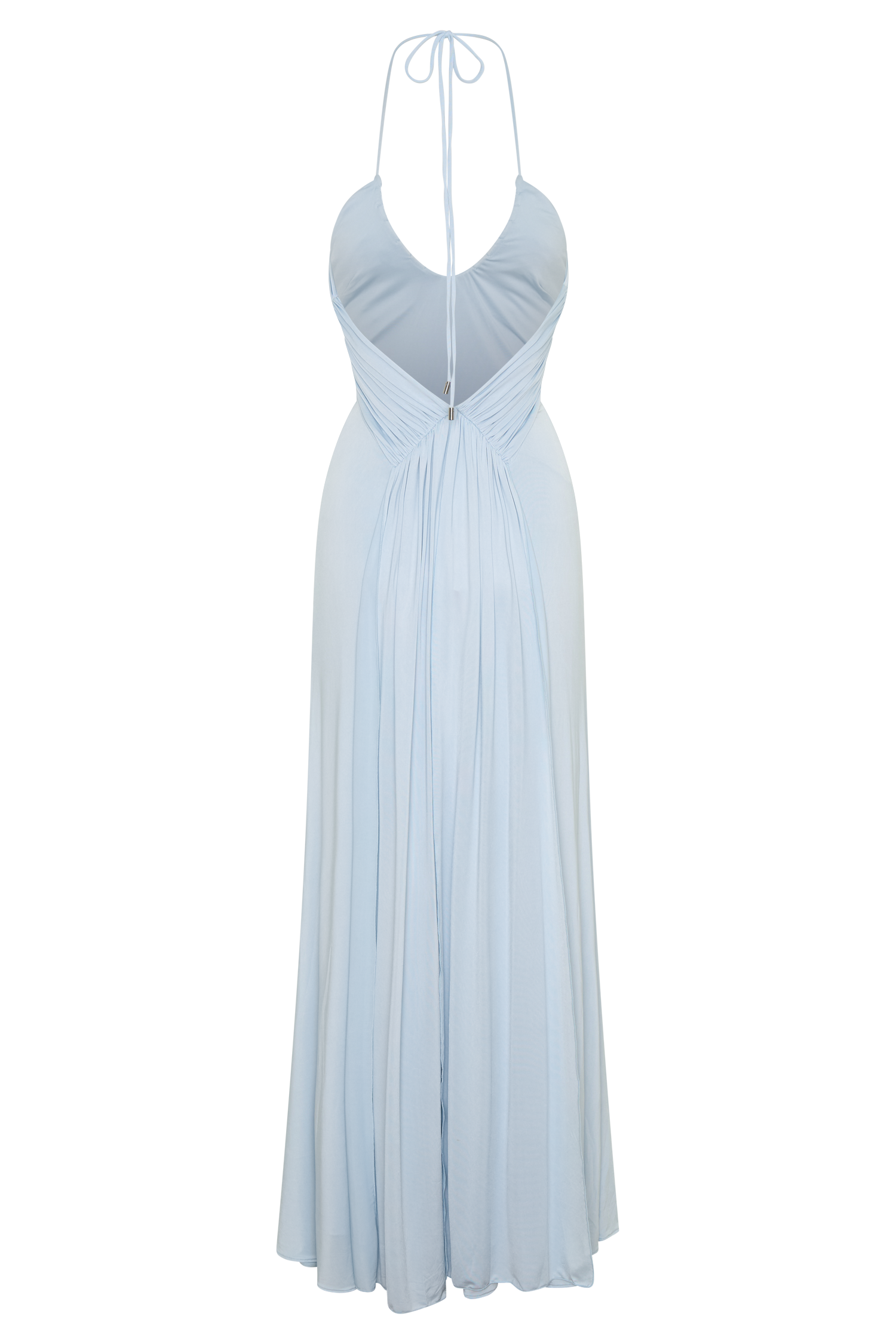 Maely Gathered Slinky Maxi Dress - Pale Blue