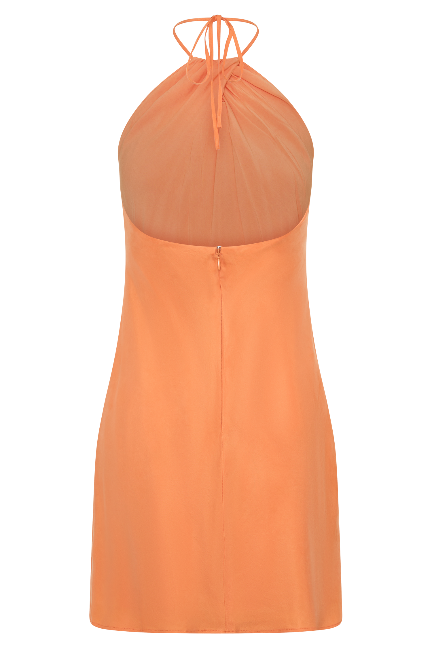 Maggie Cupro Halter Mini Dress - Orange