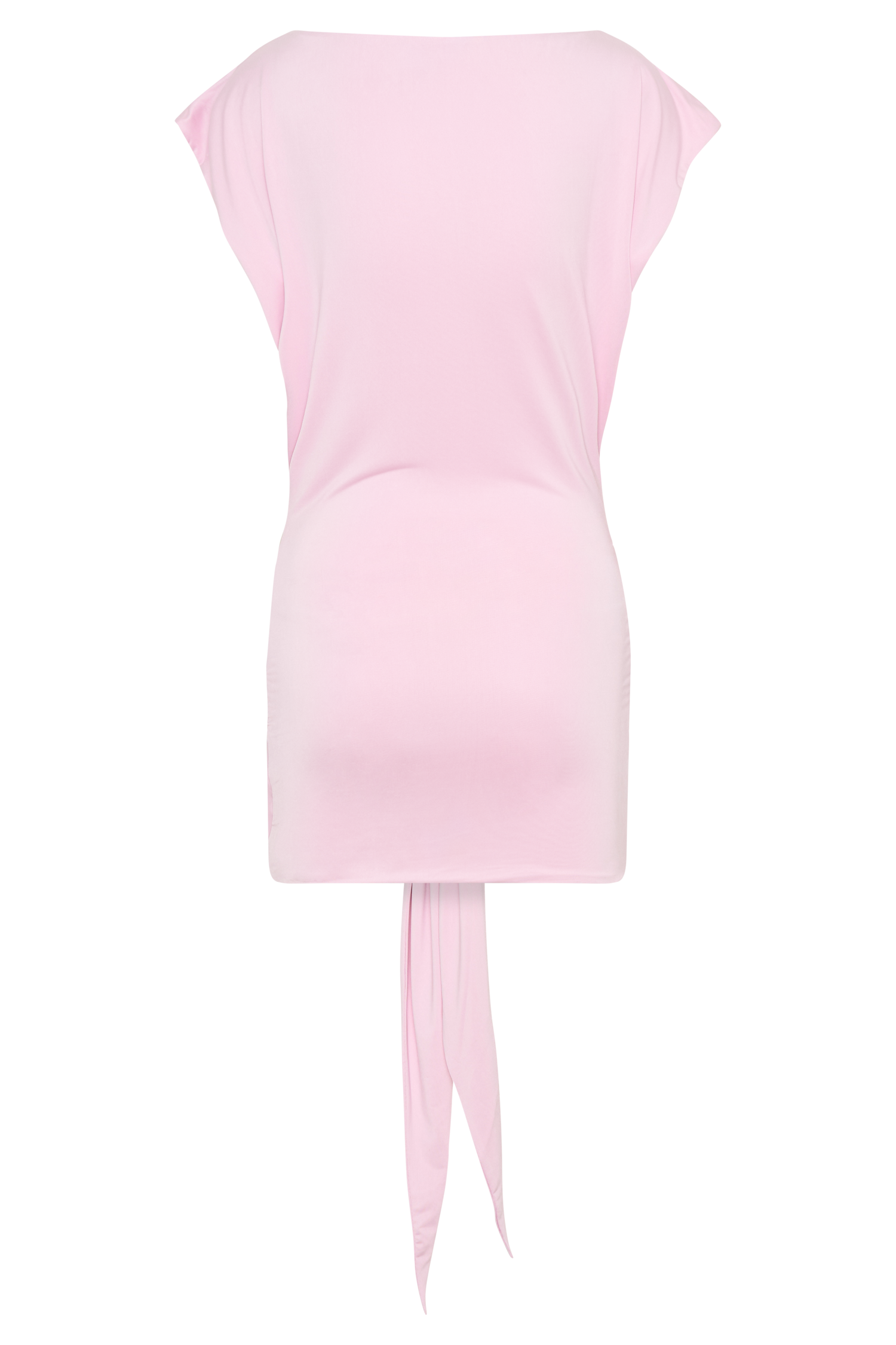 Maiara Shortsleeve Slinky Tie Mini Dress - Pink