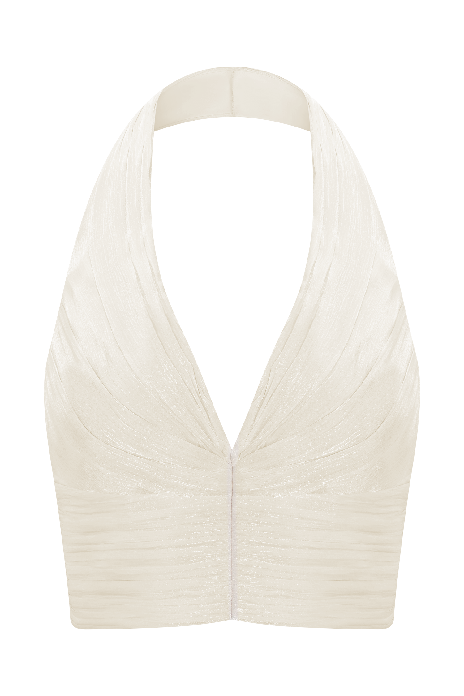 Makena Gathered V Neck Top - Opal White