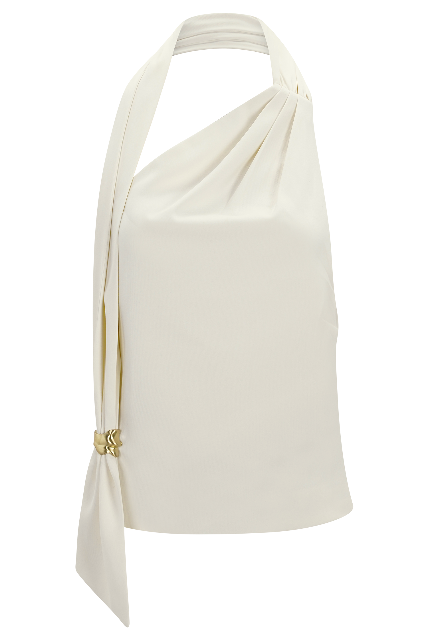 Marina Halter Top With Hardware - Ivory
