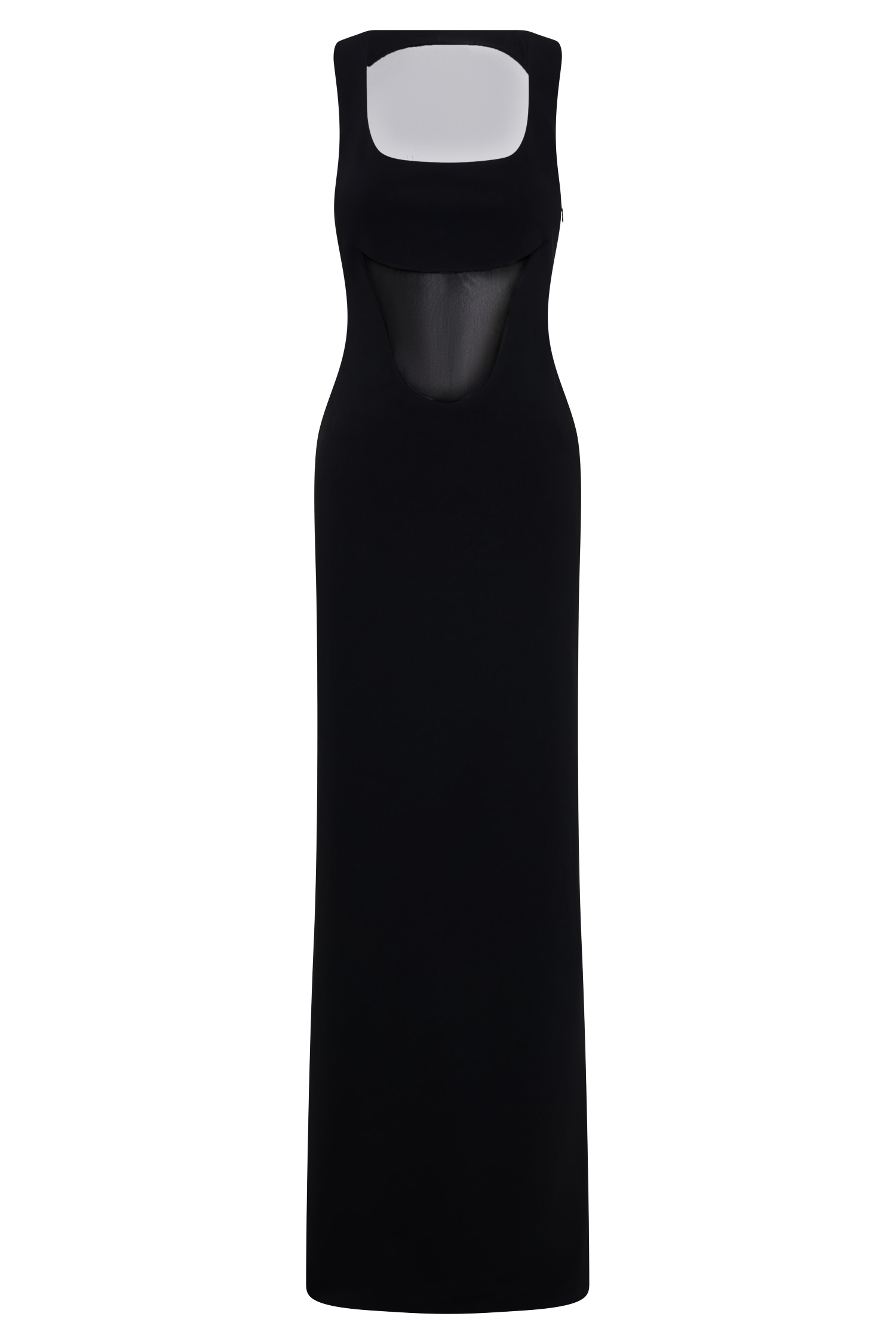Marlon Crepe And Mesh Maxi Dress - Black
