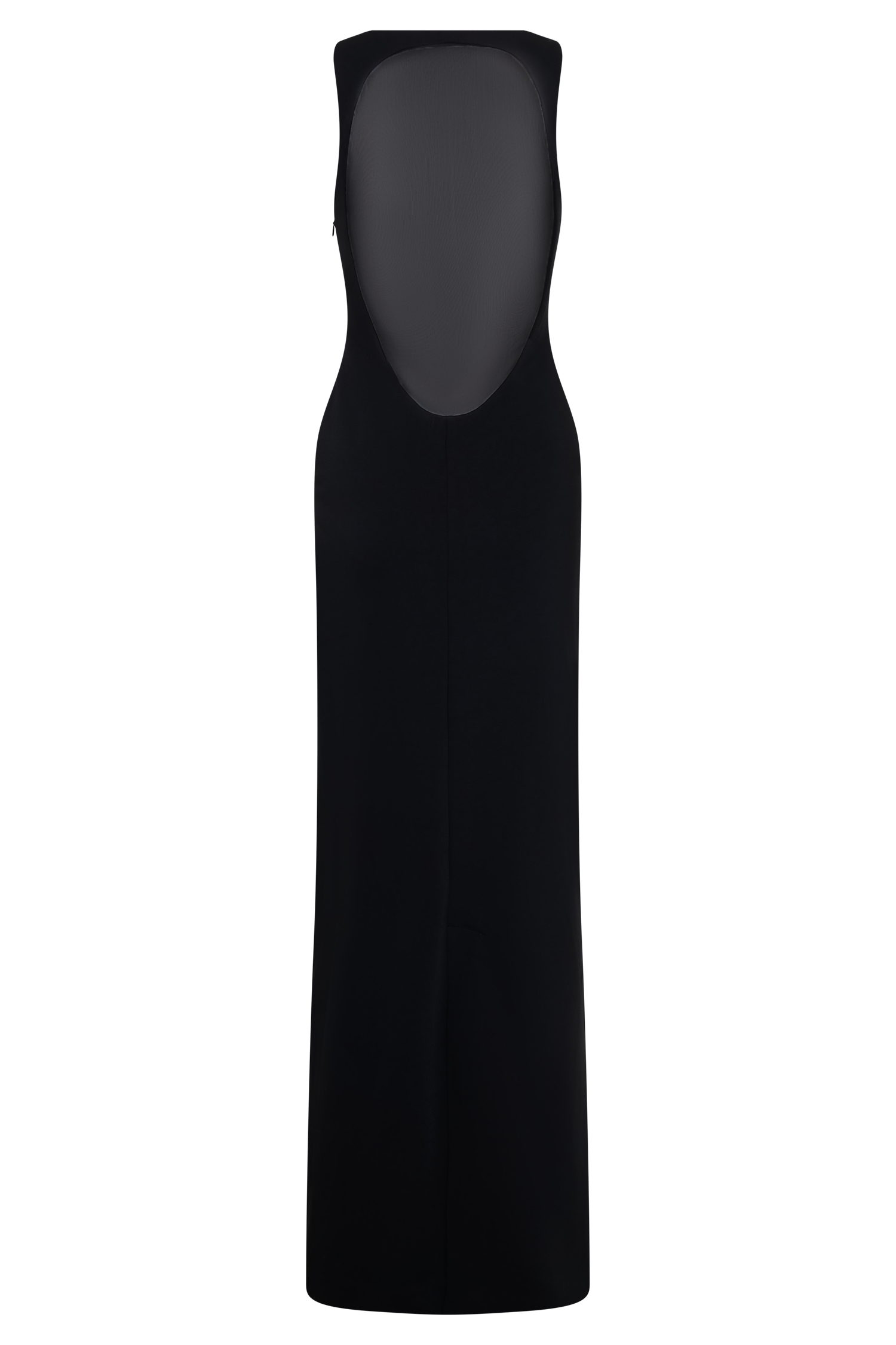 Marlon Crepe And Mesh Maxi Dress - Black