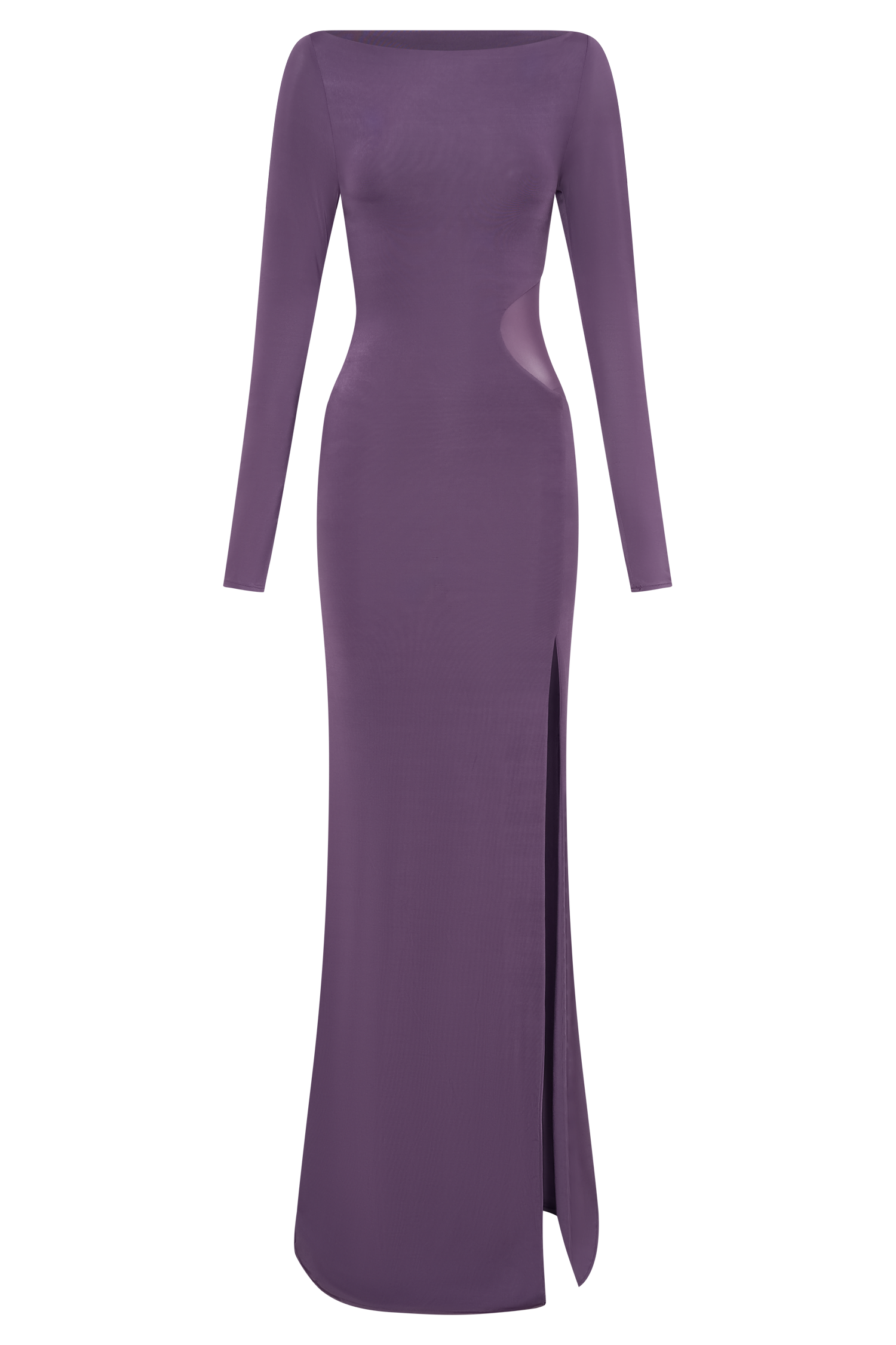 Megan Slinky And Mesh Maxi Dress - Purple