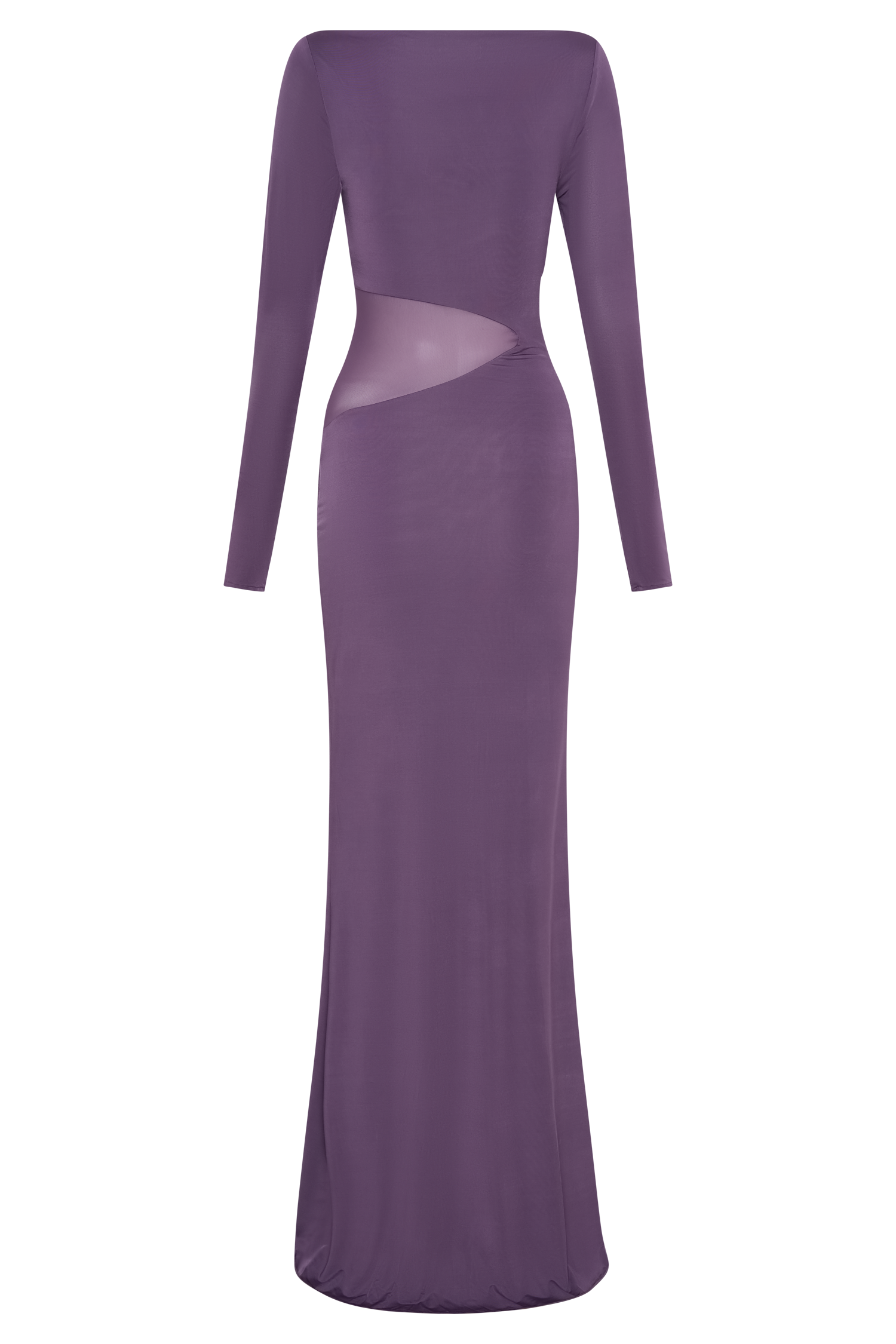 Megan Slinky And Mesh Maxi Dress - Purple