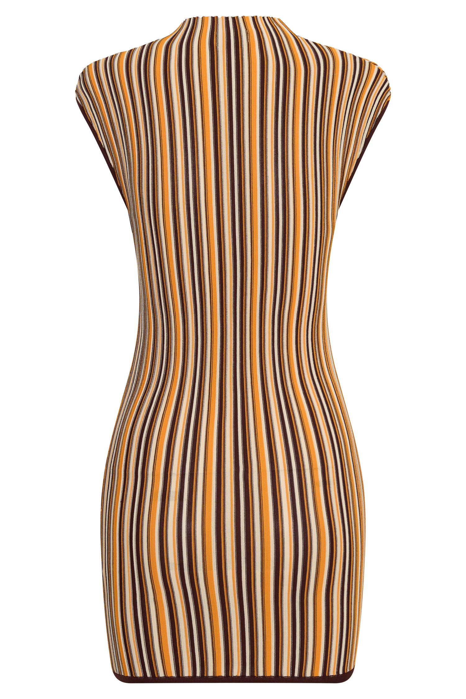 Meggie Striped Sleeveless Mini Dress - Orange/Chocolate