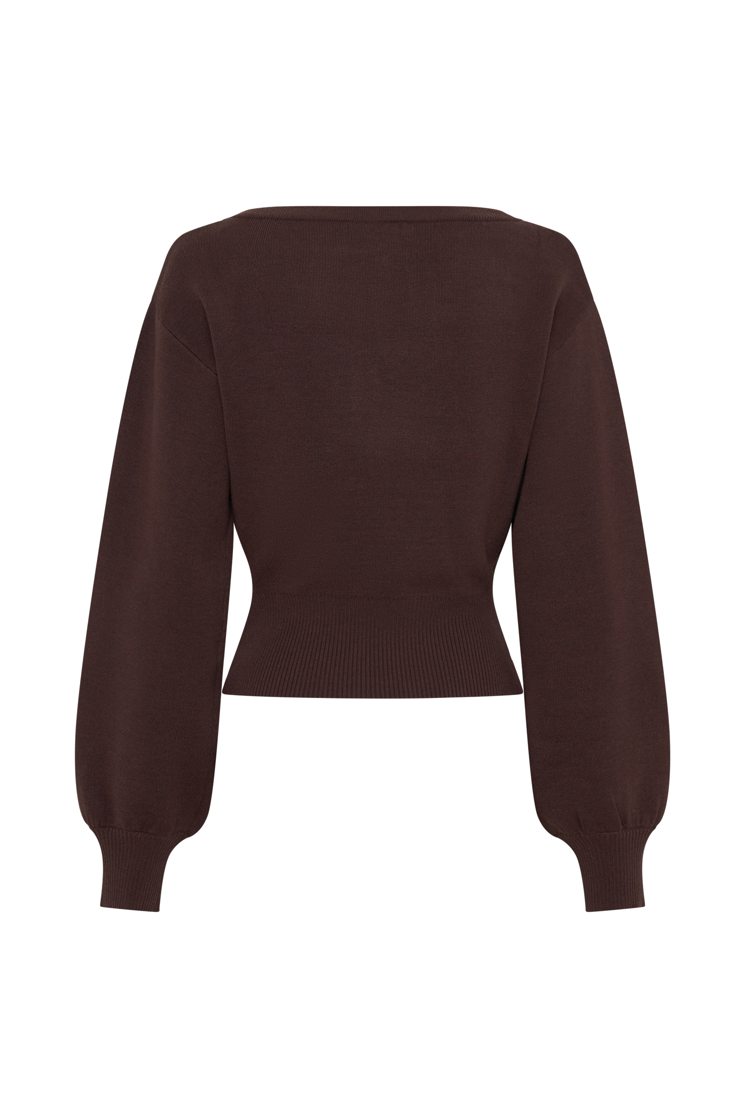 Mertyle Aysmetrical Knit Jumper - Deep Chocolate