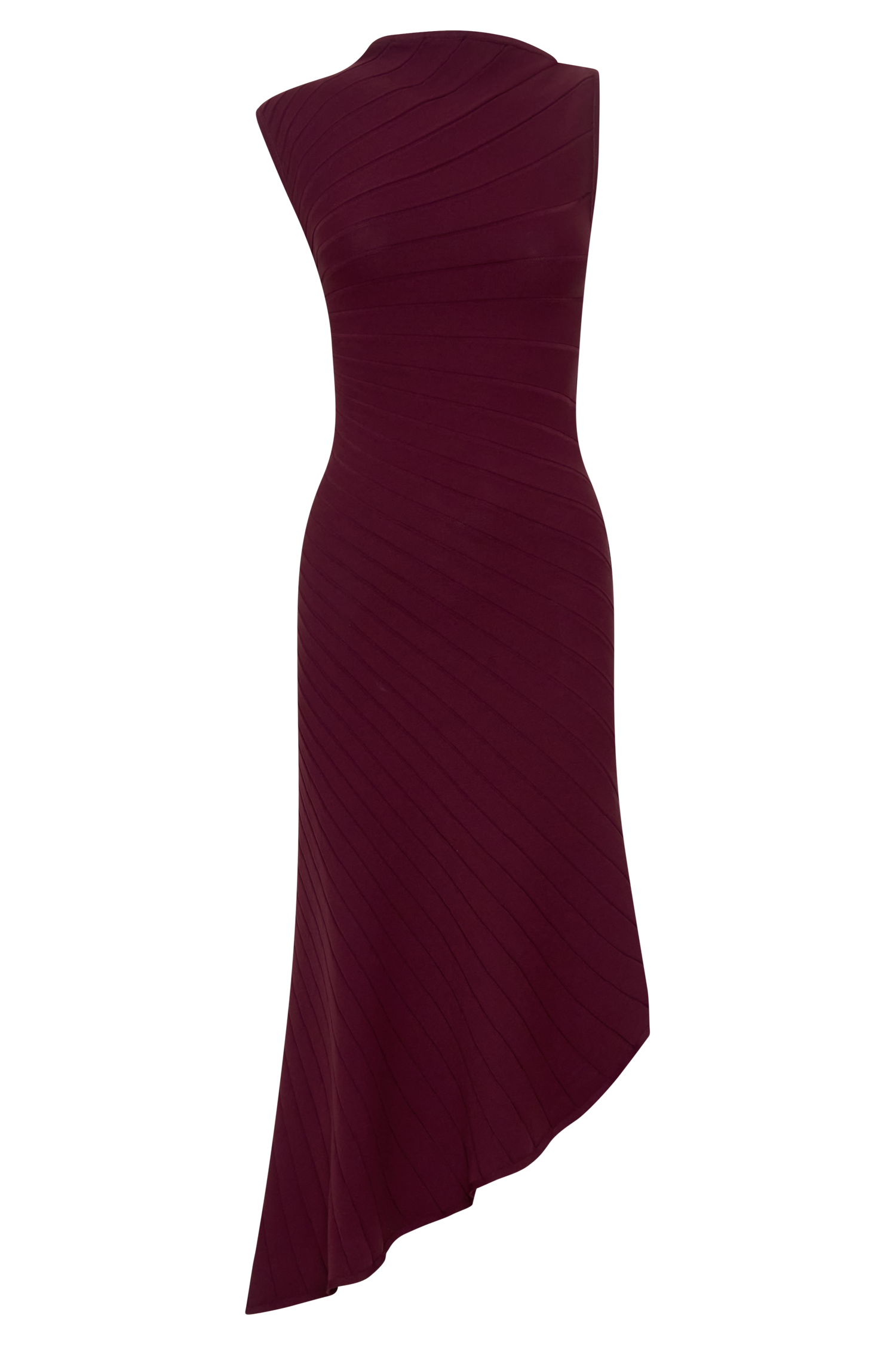 Milasandra Pleated Knit Dress - Plum